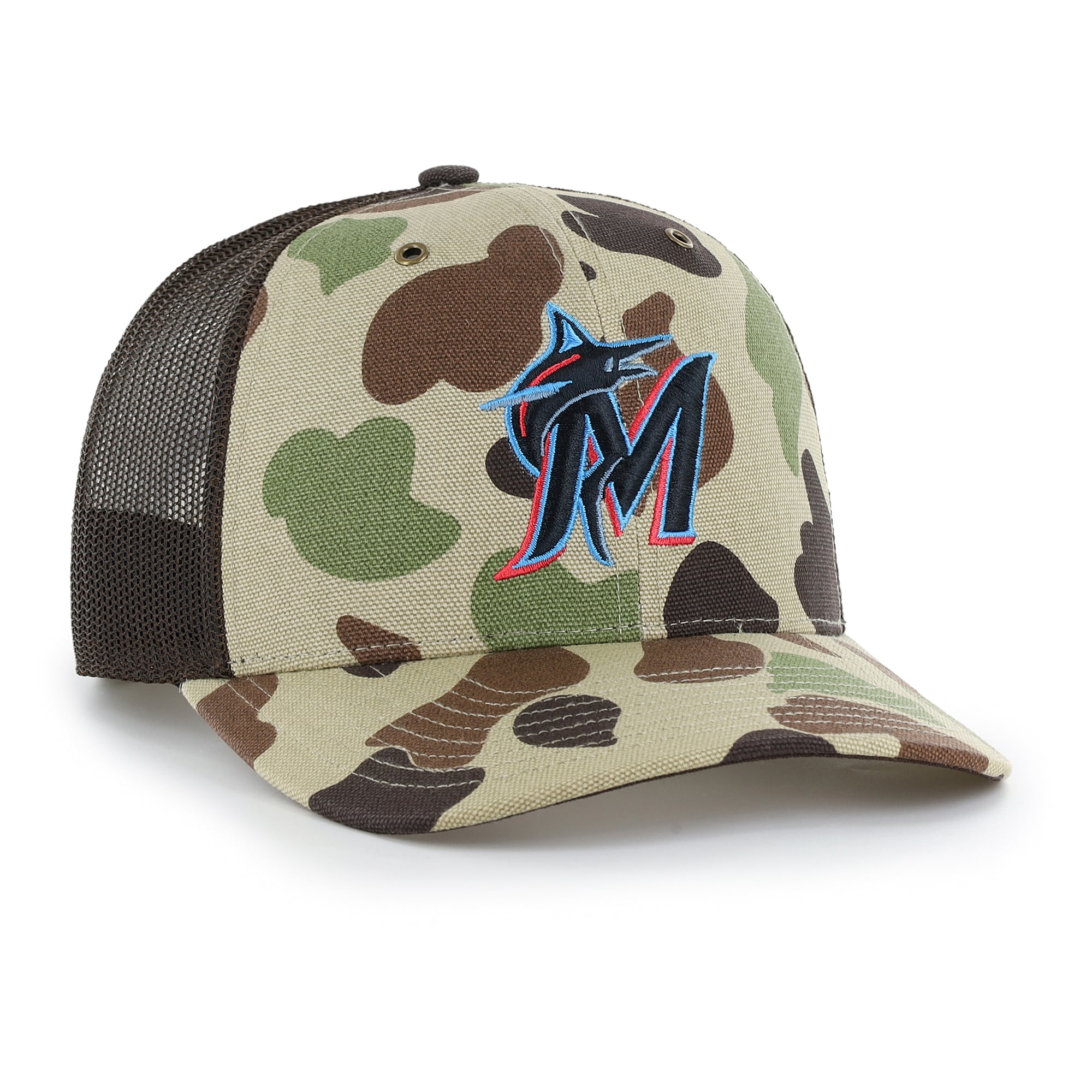 Casquette trucker ajustable Carhartt x '47 Camo Miami Marlins Duck pour homme