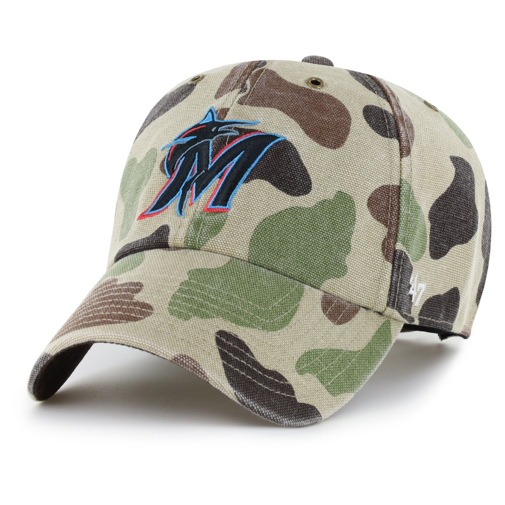 Casquette ajustable Carhartt x '47 Camo Miami Marlins Duck Clean Up pour homme