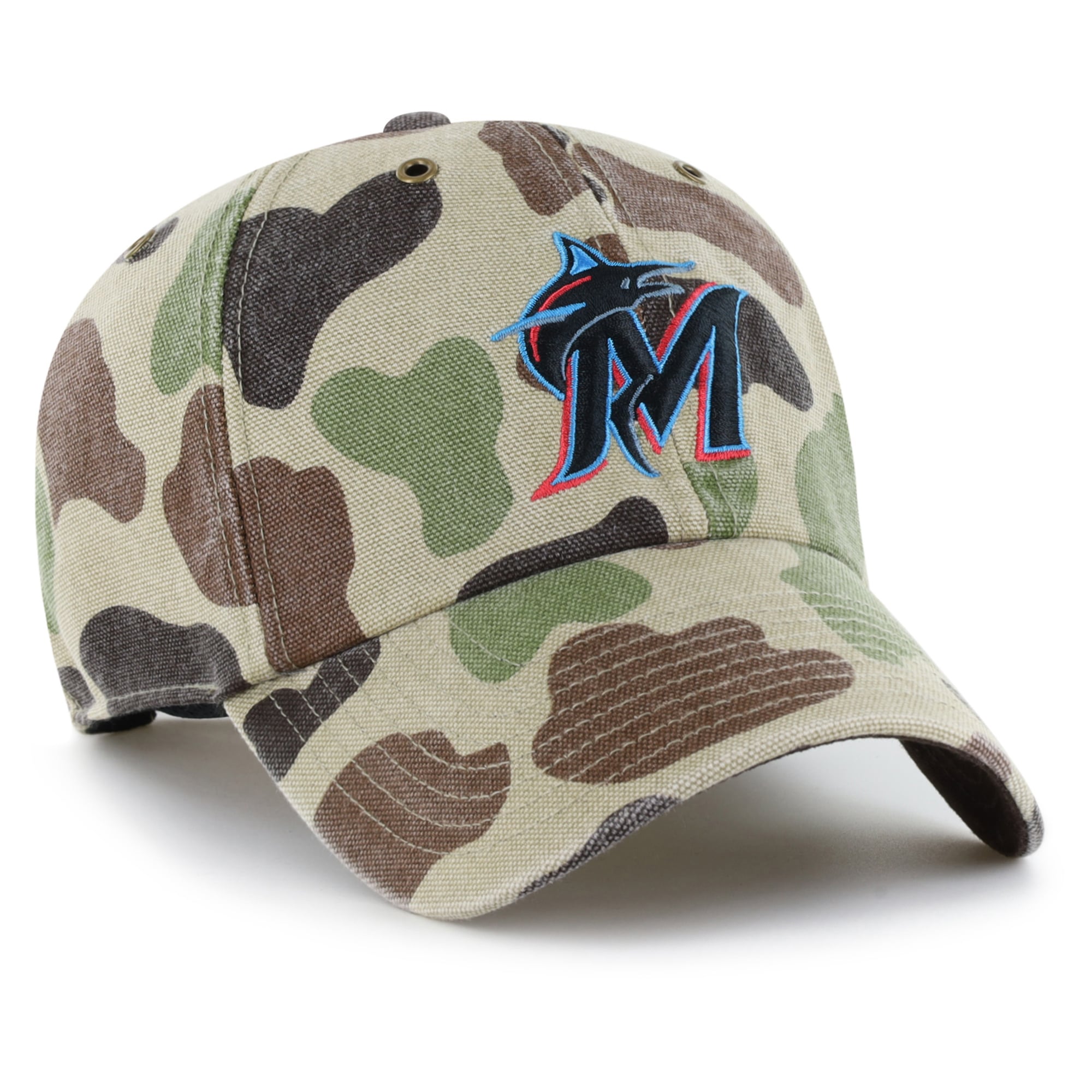 Casquette ajustable Carhartt x '47 Camo Miami Marlins Duck Clean Up pour homme