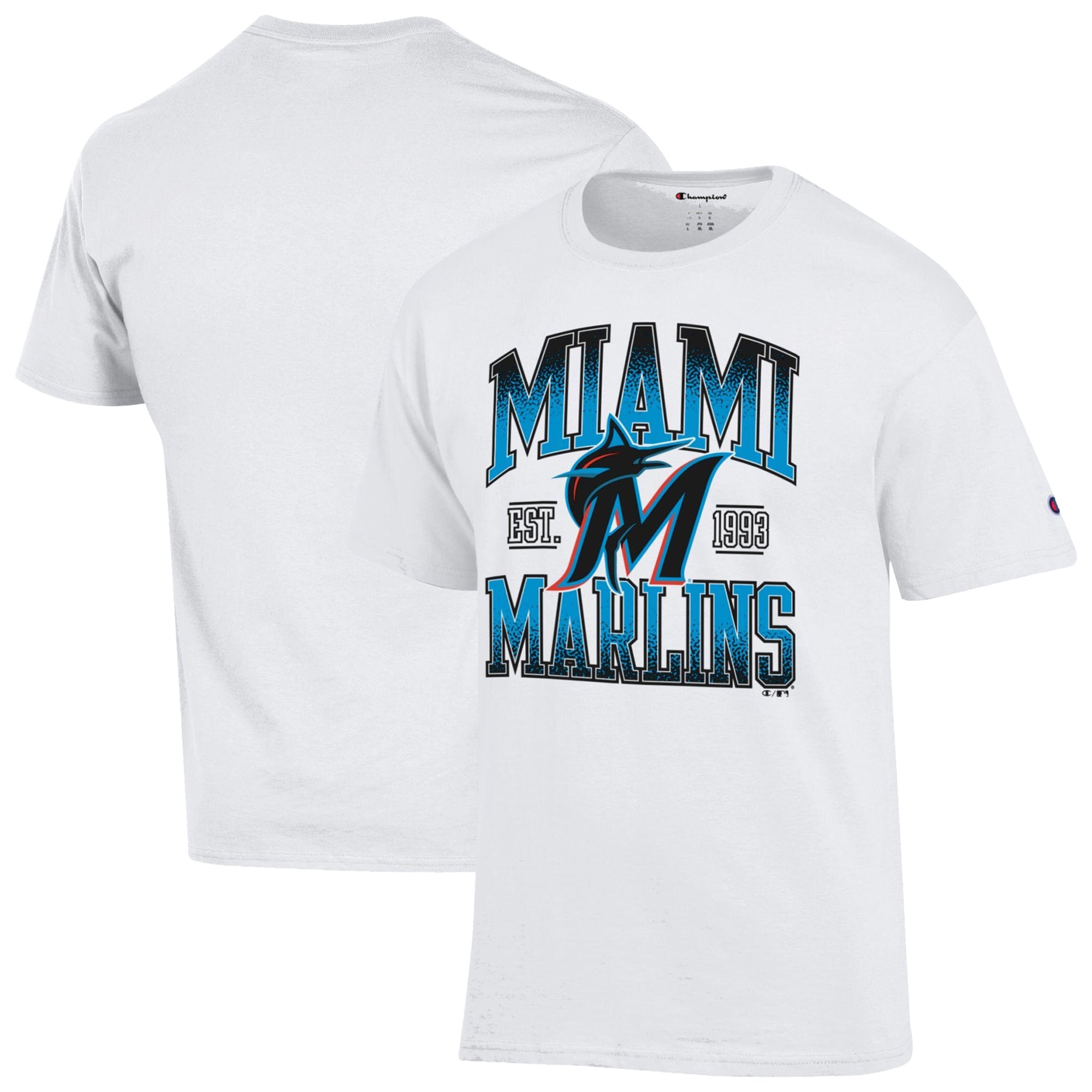 T-shirt blanc Champion Miami Marlins pour homme