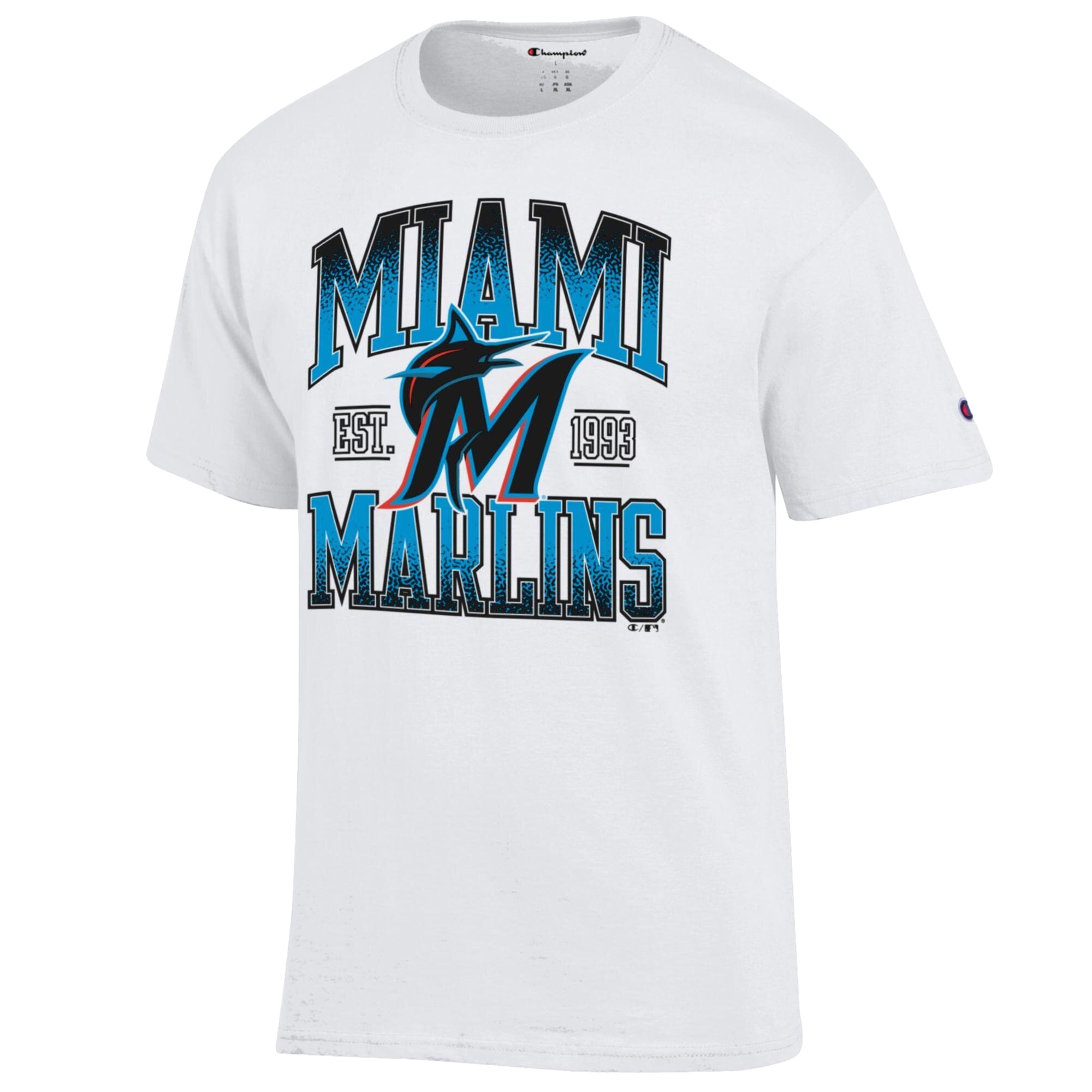 T-shirt blanc Champion Miami Marlins pour homme