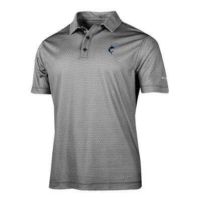 Miami Marlins Columbia Crosscurrent Polo - Black