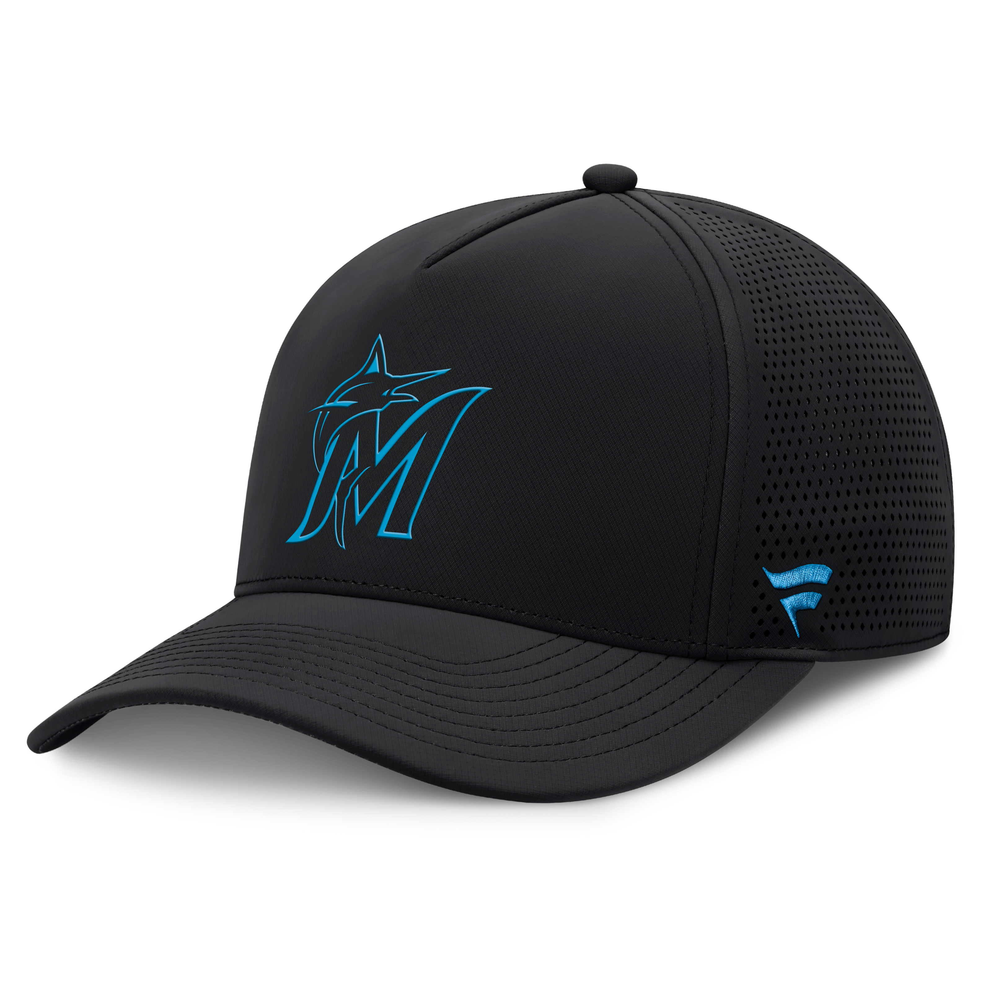 Men's Fanatics Black Miami Marlins Perforated Adjustable Hat