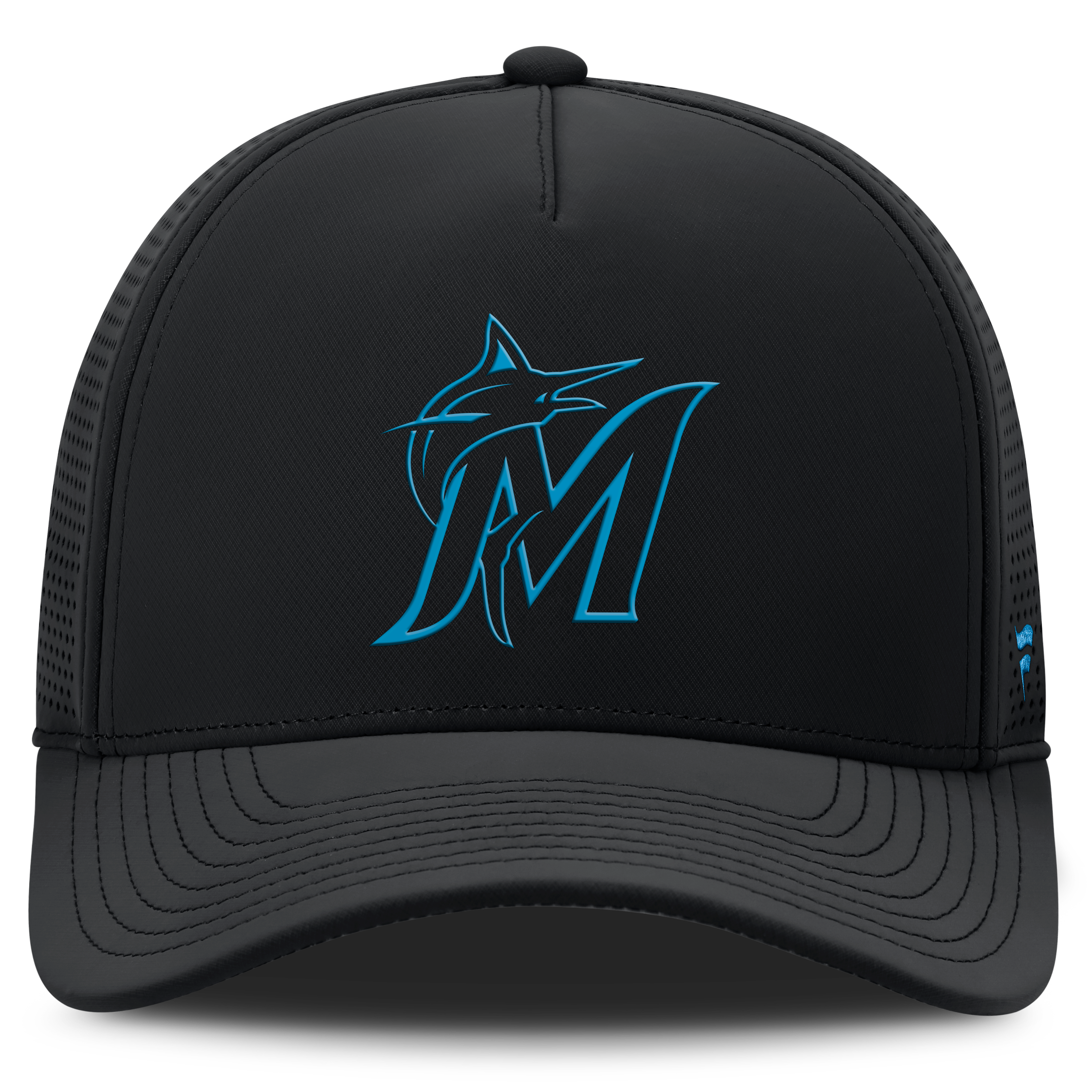 Men's Fanatics Black Miami Marlins Perforated Adjustable Hat
