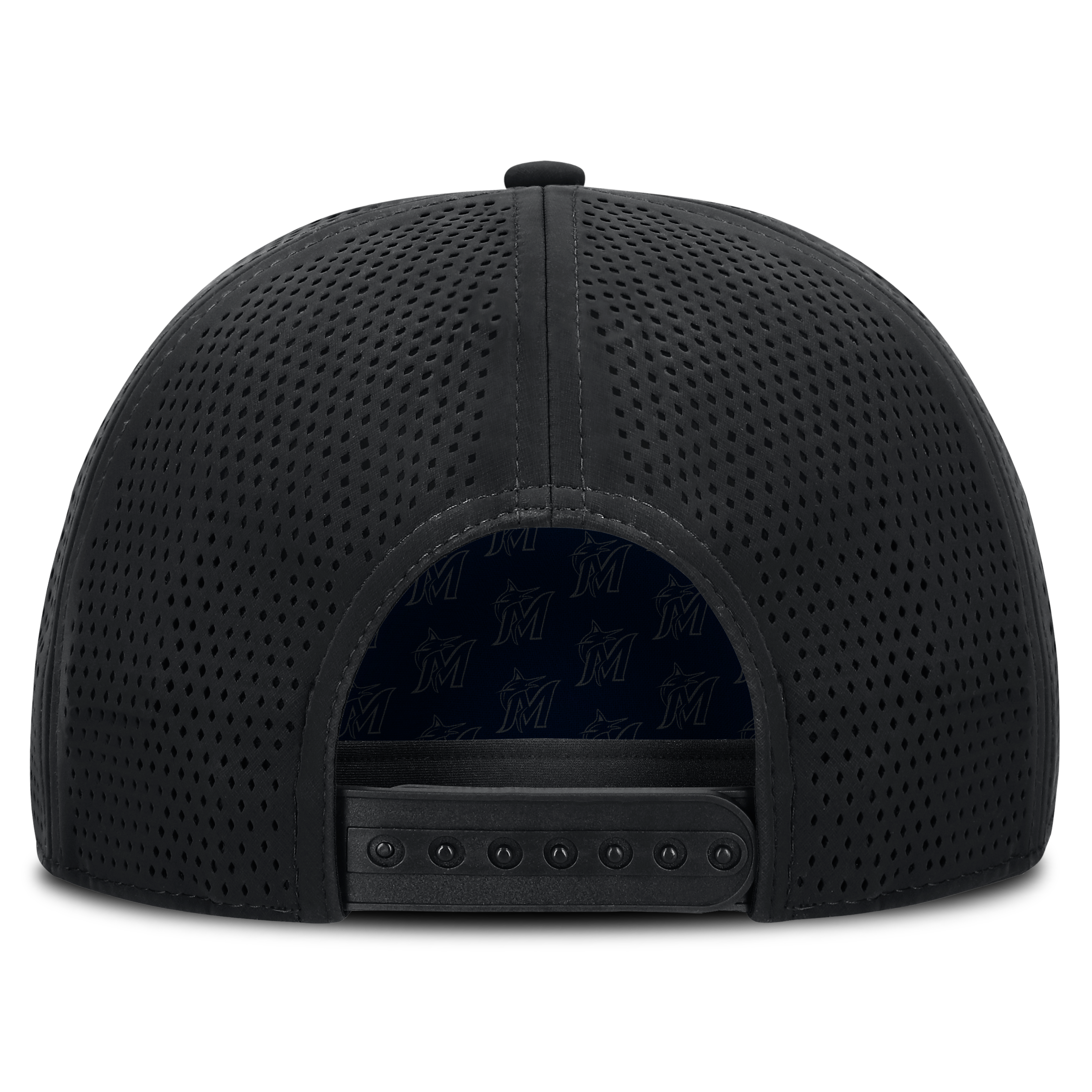 Men's Fanatics Black Miami Marlins Perforated Adjustable Hat