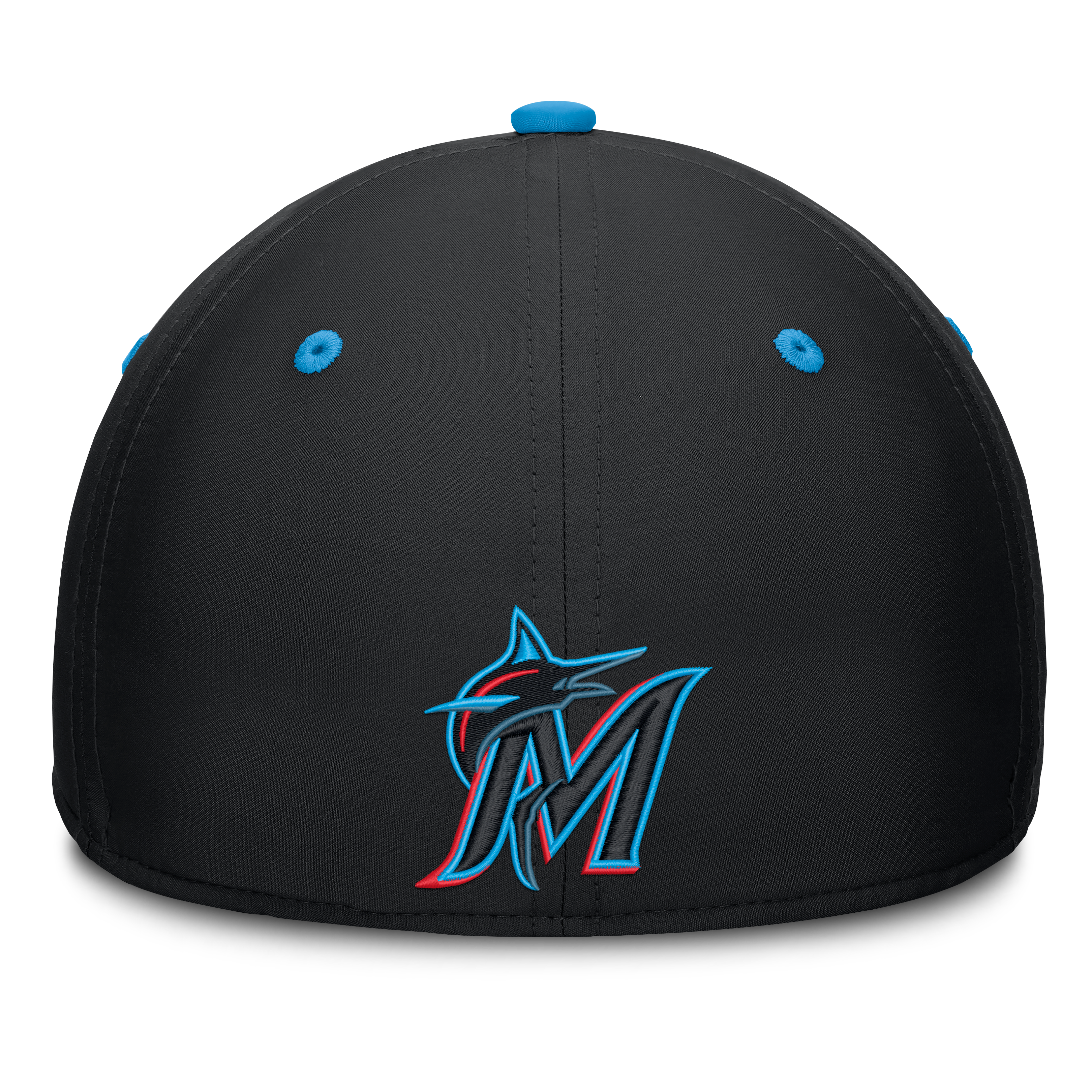 Men's Fanatics Black/White Miami Marlins Jammed Structured Flex Hat