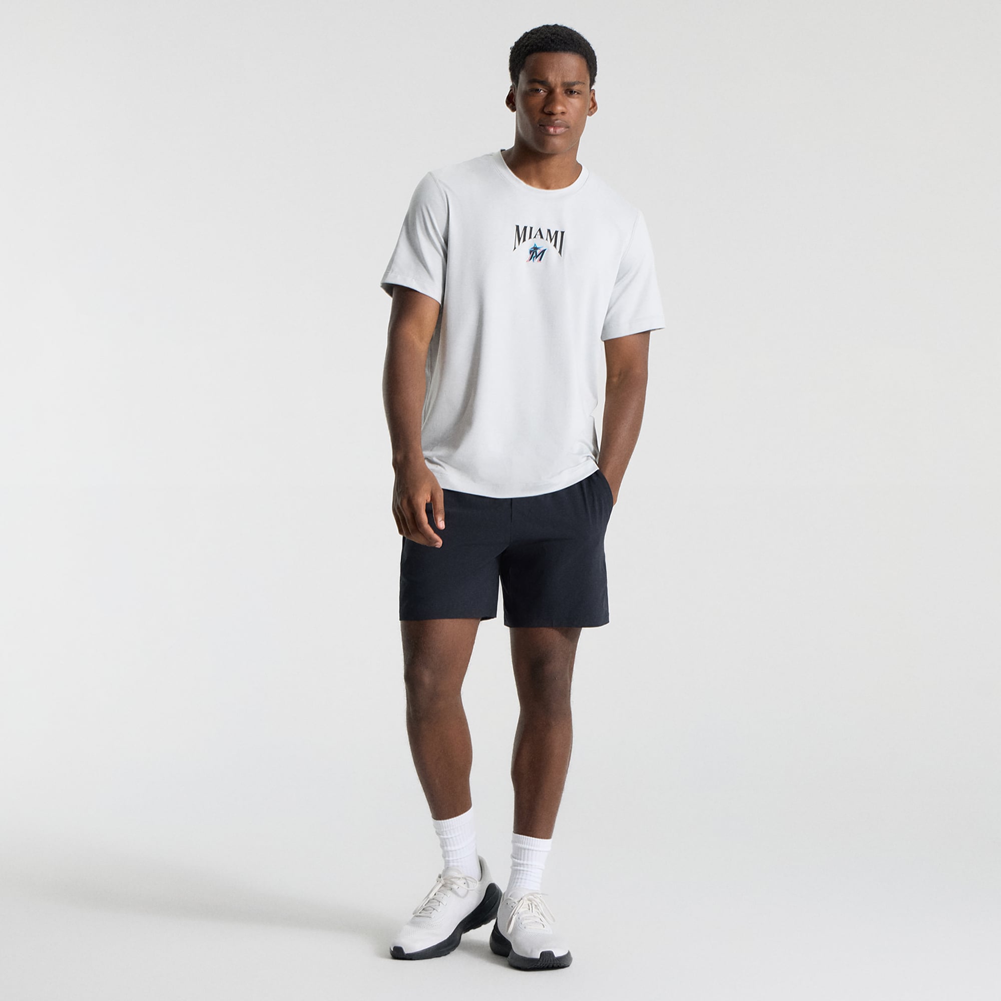 T-shirt en jersey doux pour homme lululemon Heathered Silver Drop Miami Marlins