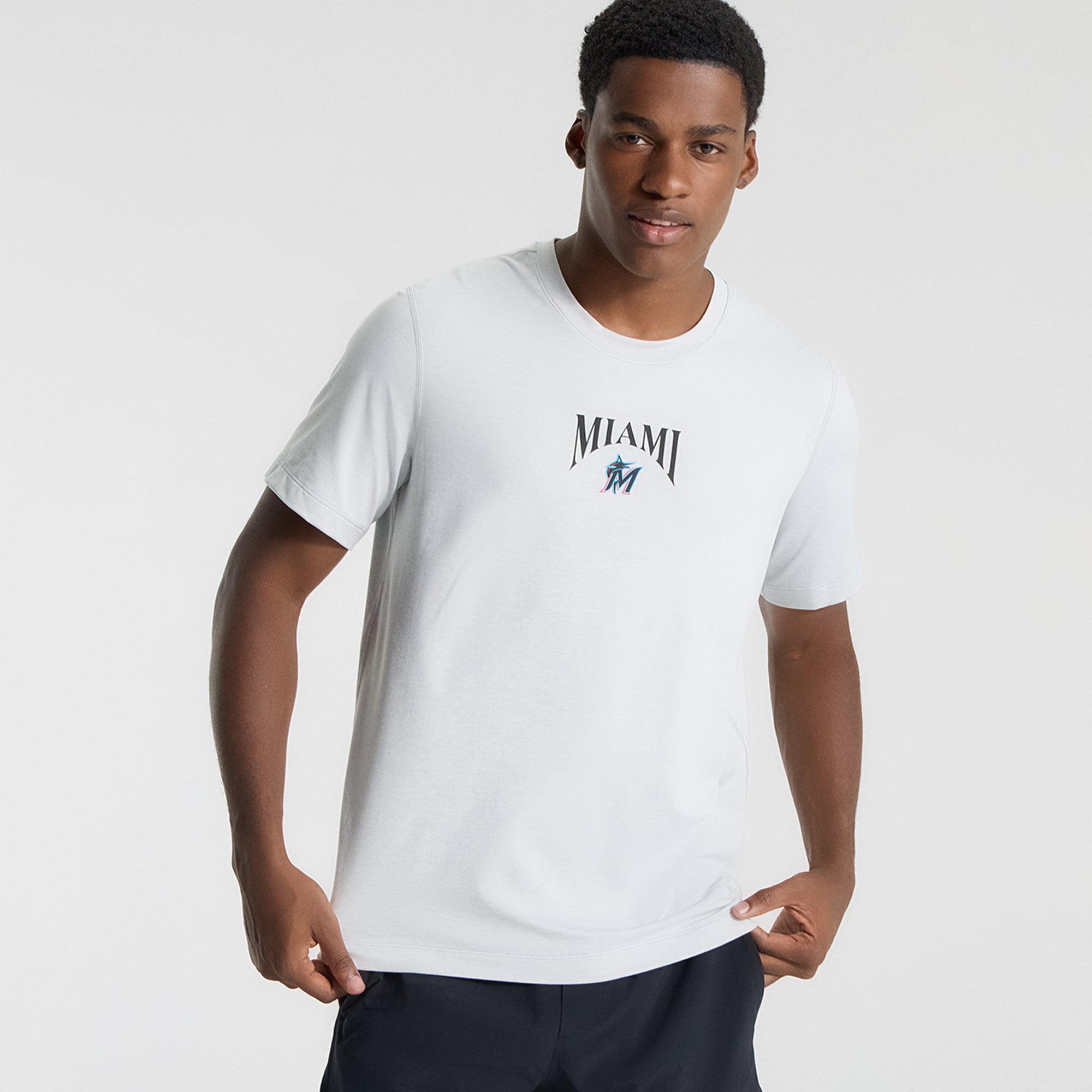 T-shirt en jersey doux pour homme lululemon Heathered Silver Drop Miami Marlins