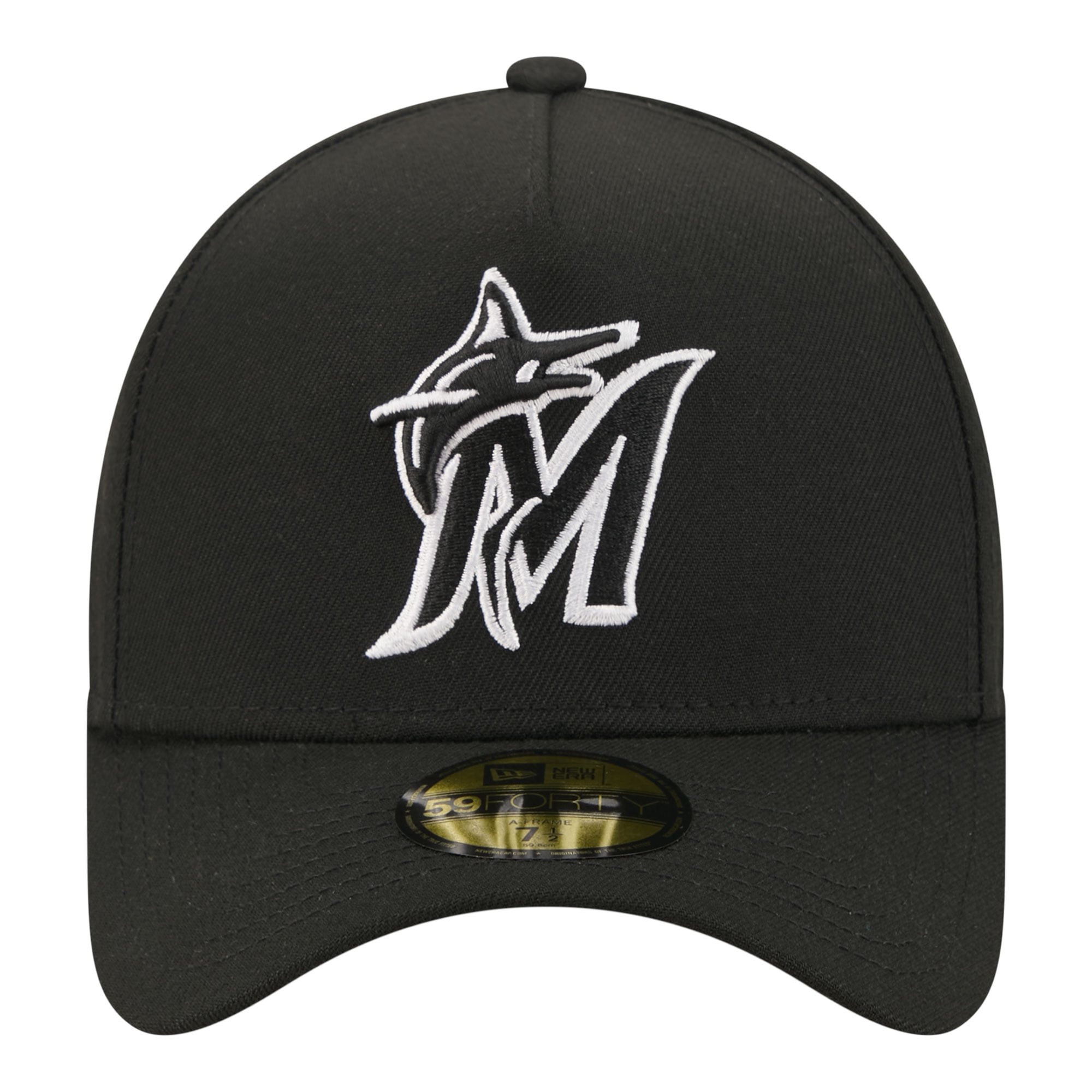 Casquette ajustée New Era 59FORTY noire Miami Marlins pour homme