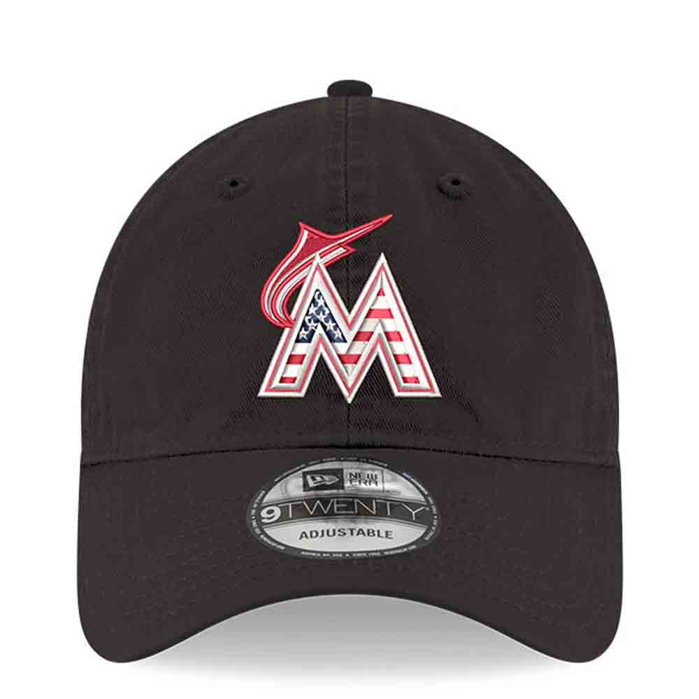 Men's New Era Black Miami Marlins America 250 9TWENTY Adjustable Hat