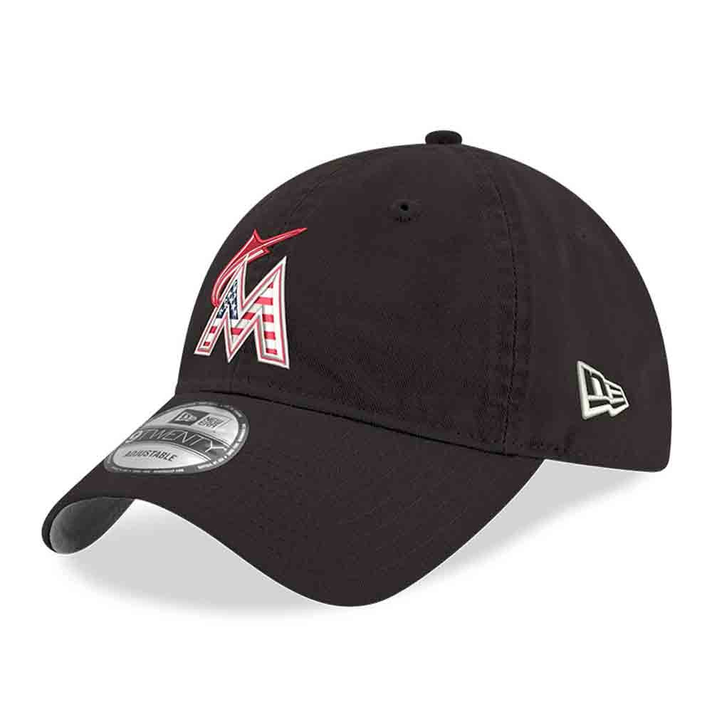 Men's New Era Black Miami Marlins America 250 9TWENTY Adjustable Hat