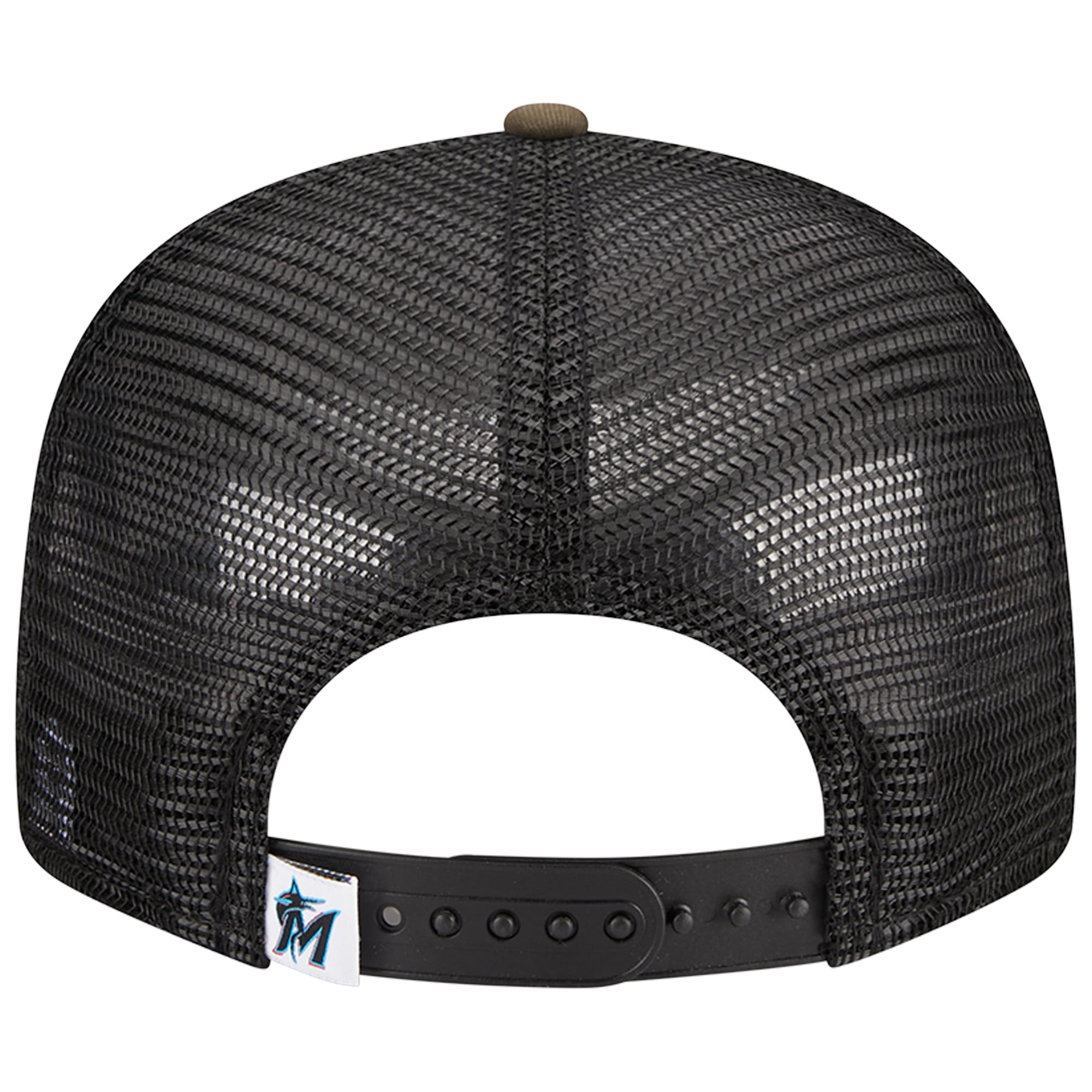 Casquette trucker New Era 9FIFTY à motif camouflage Miami Marlins Woodland pour homme