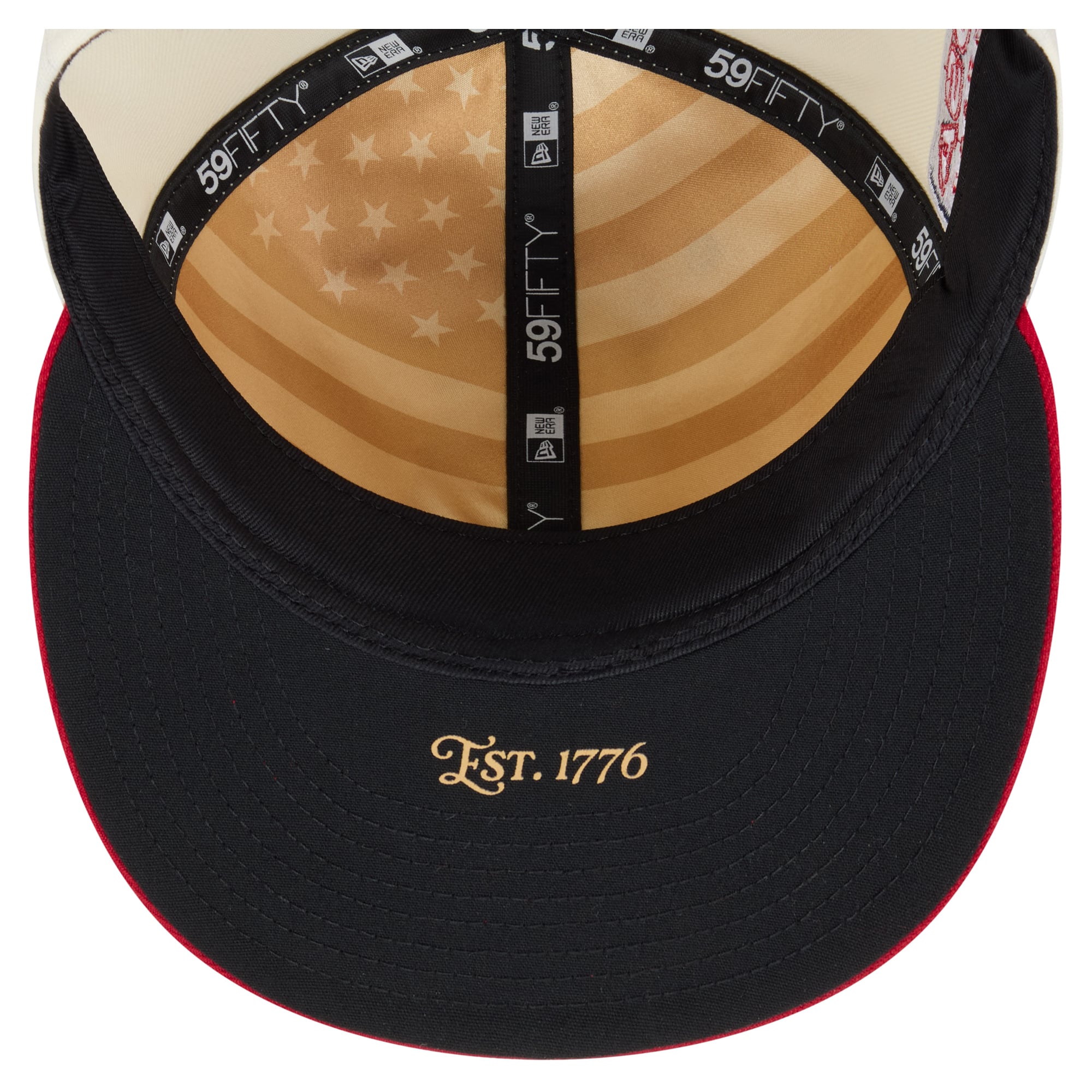 Men's New Era Cream/Red Miami Marlins USA 250 Fourth of July 59FIFTY Fitted Hat