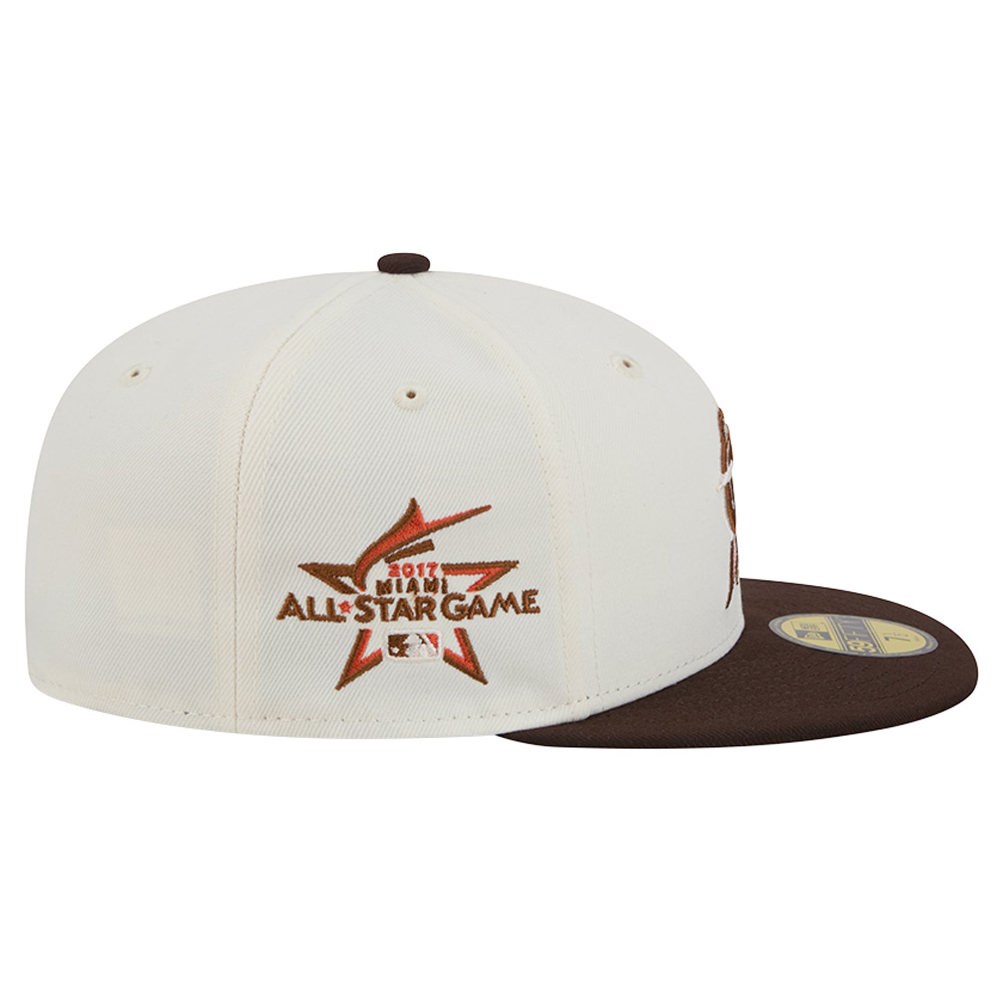Casquette ajustée New Era 59FIFTY pour homme, couleur naturelle/marron, Miami Marlins, motif citrouille épicée