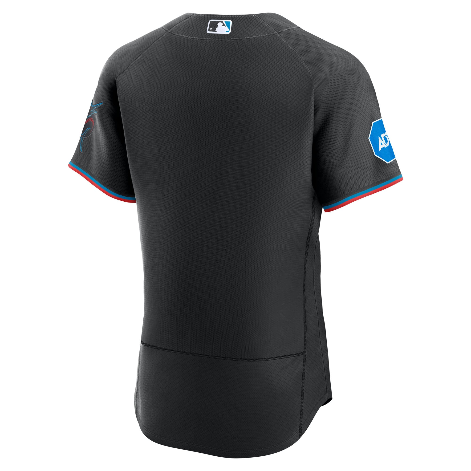 Maillot authentique Nike Miami Marlins noir pour homme avec patch de sponsor alternatif