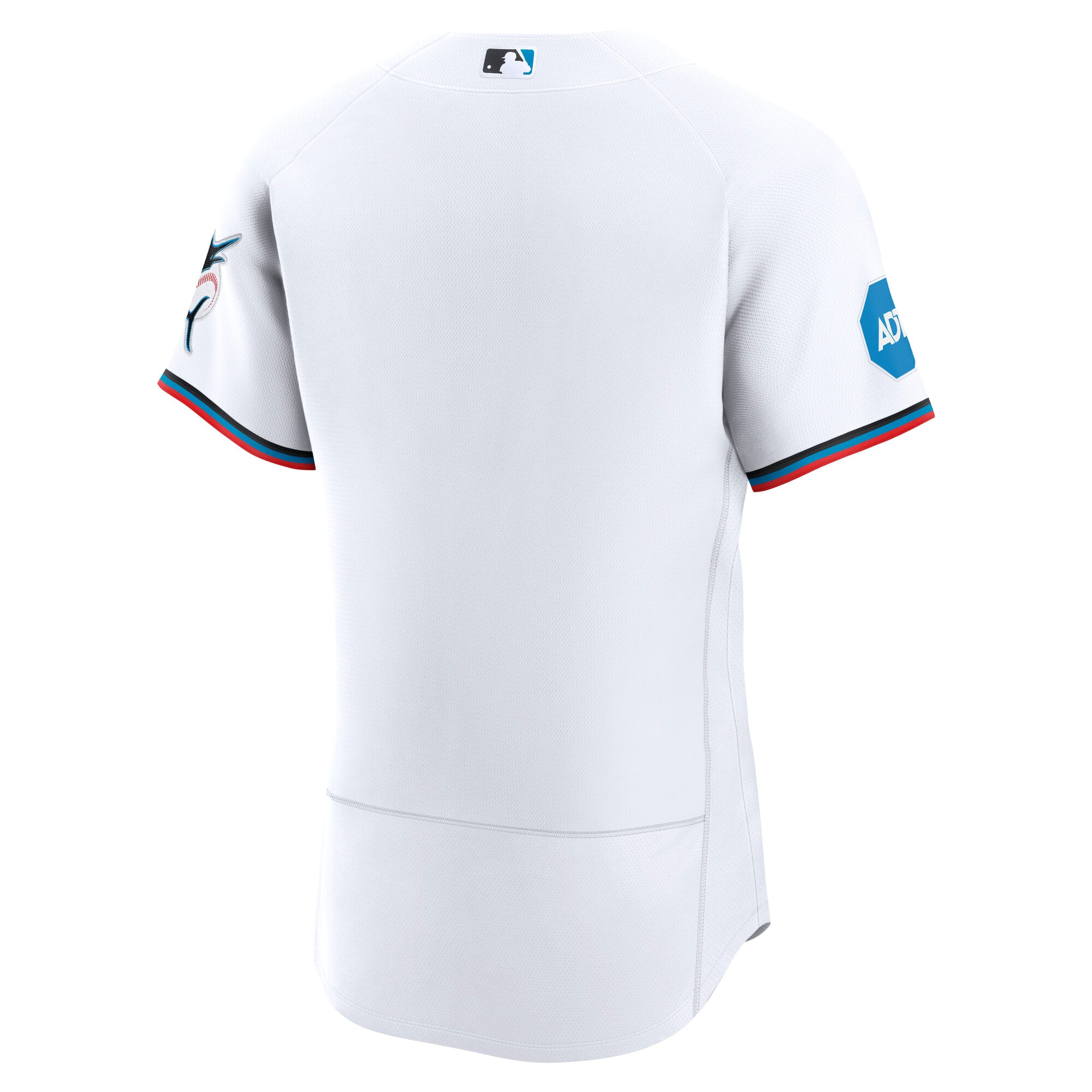 Men's Nike White Miami Marlins Home Sponsor Patch Authentic Jersey