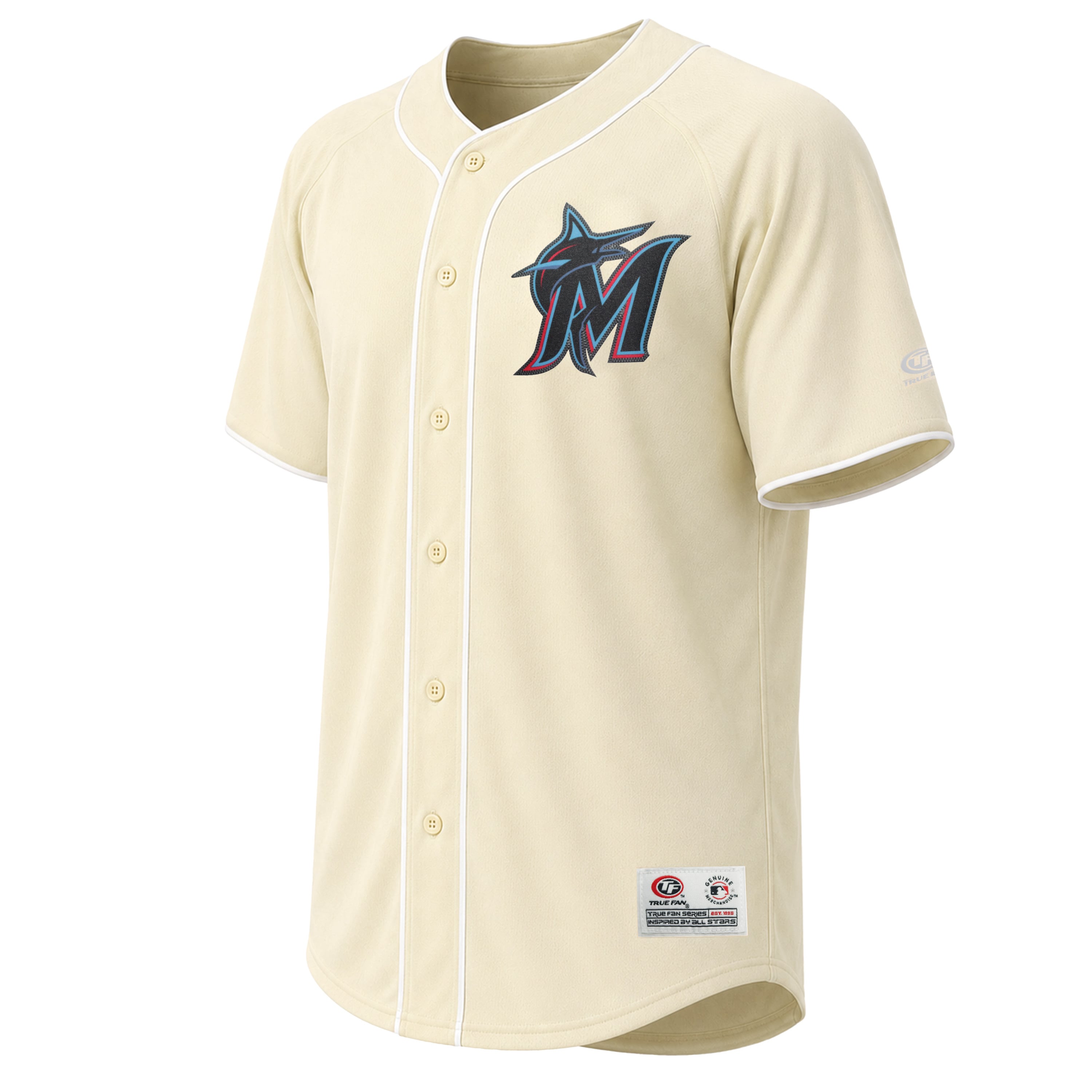 Maillot de mode Miami Marlins crème à coutures pour hommes
