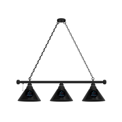 Miami Marlins 3-Shade Billiard Light with Black Fixture