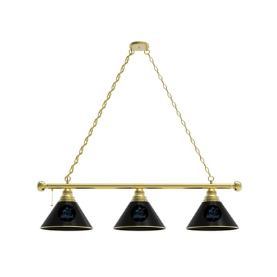 Miami Marlins 3-Shade Billiard Light with Brass Fixture