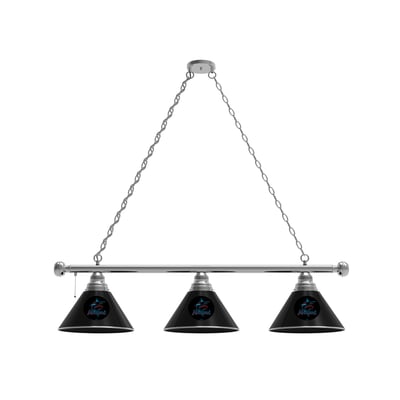 Miami Marlins 3-Shade Billiard Light with Chrome Fixture