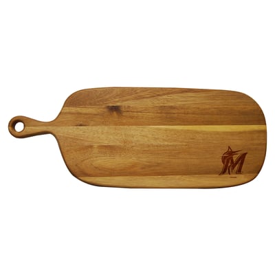 Miami Marlins Acacia Paddle Serving Board
