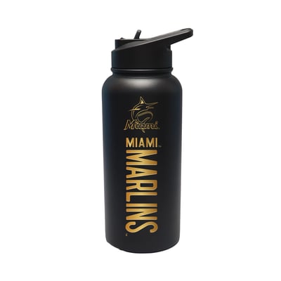 Miami Marlins The Memory Company 32oz. Stainless Steel Gold Lettering Tumbler