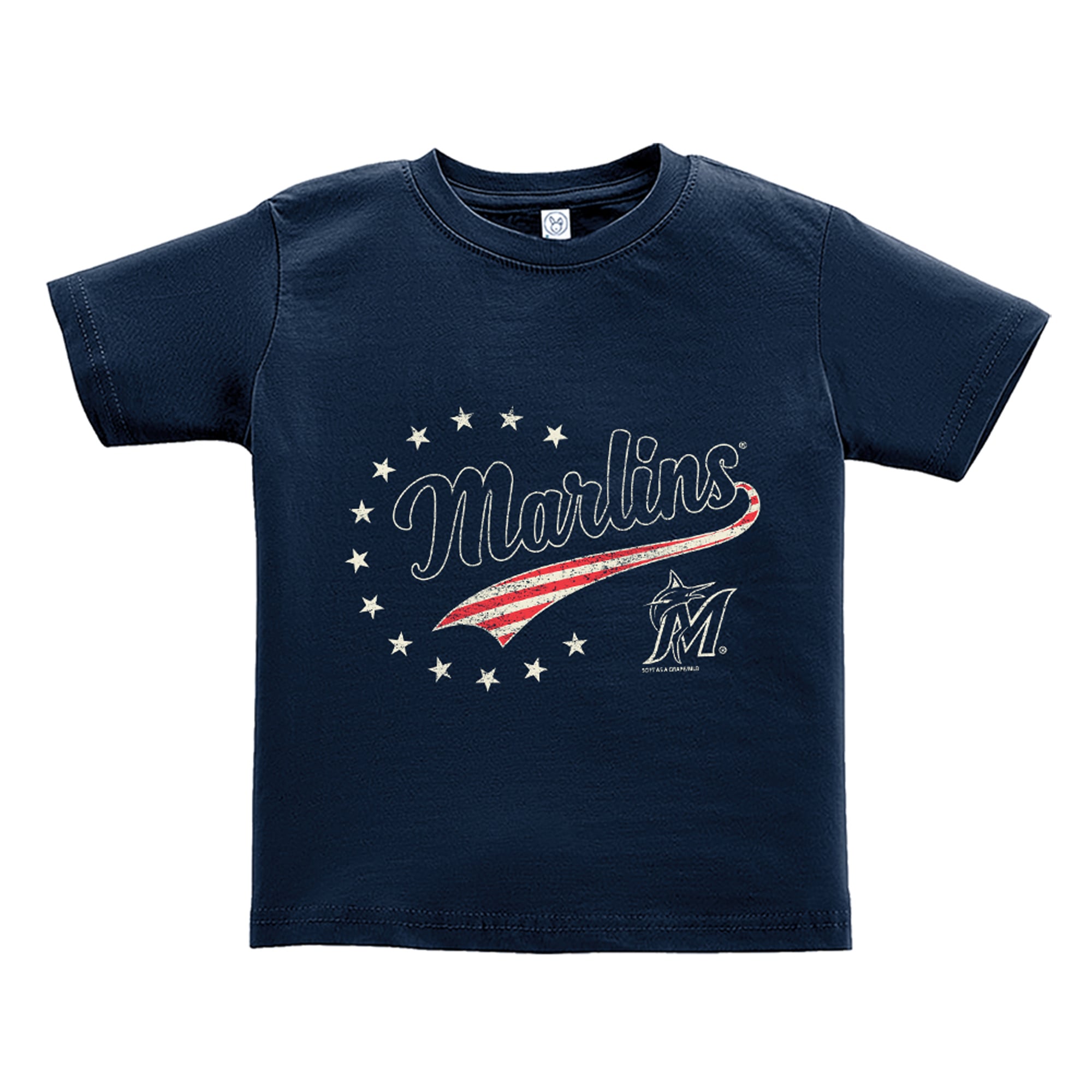 Toddler Soft as a Grape Navy Miami Marlins Americana T-Shirt