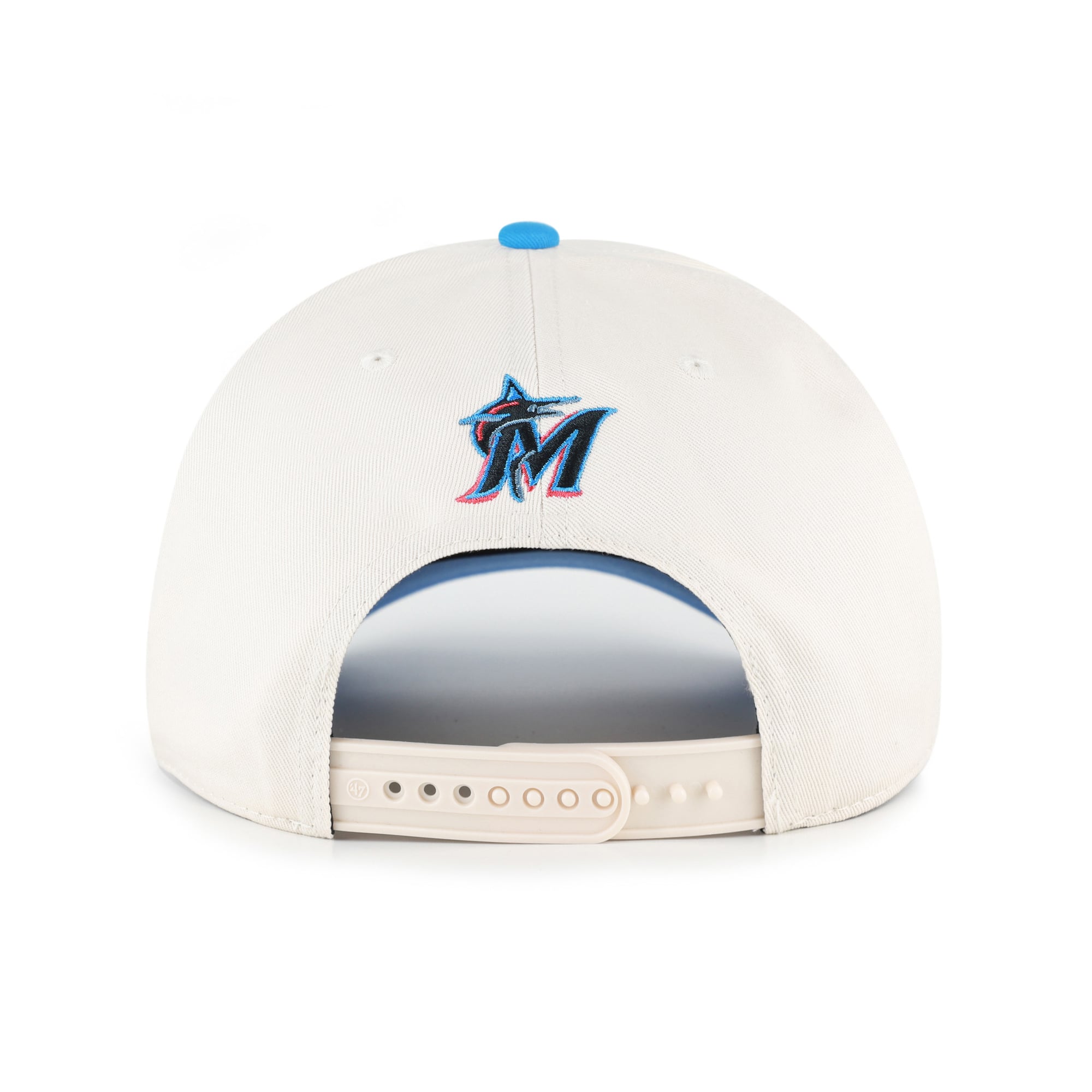 Casquette unisexe '47 naturelle/bleue Miami Marlins Rope Script Hitch ajustable