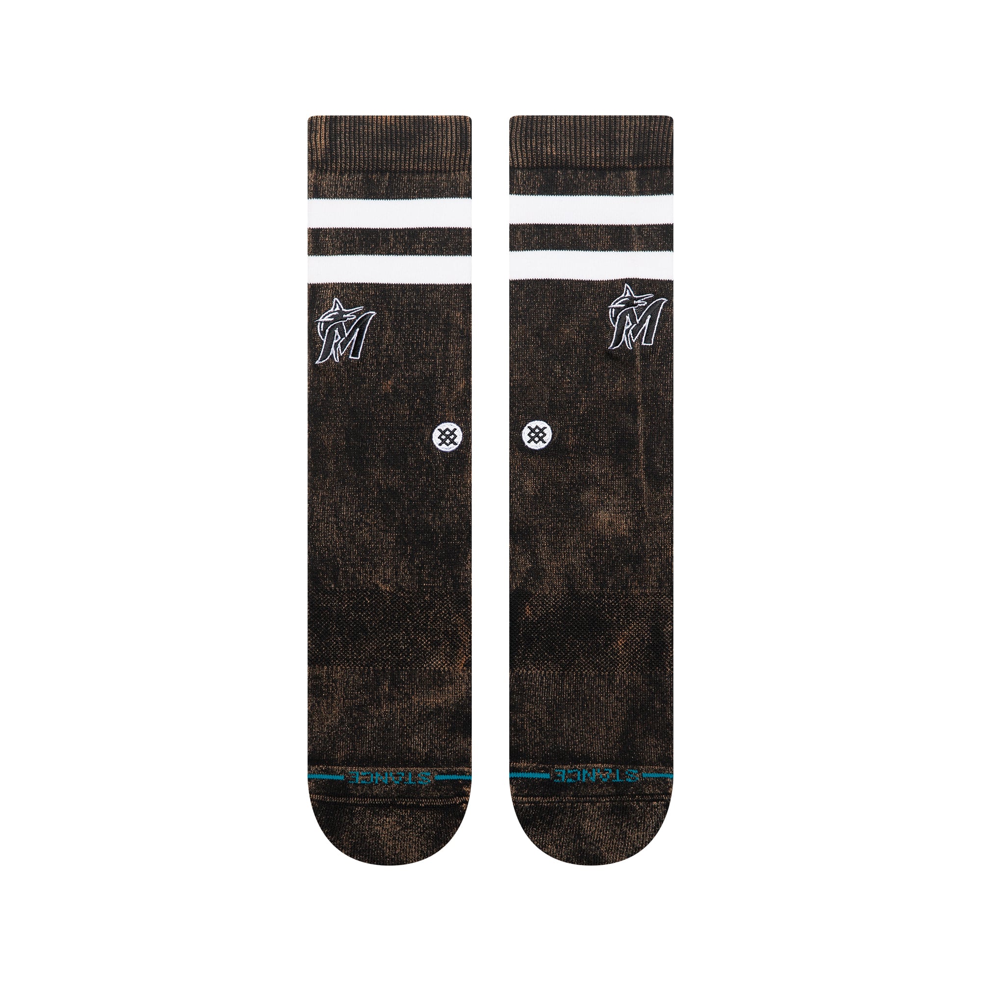 Chaussettes unisexes Stance noires Miami Marlins Rotation Crew