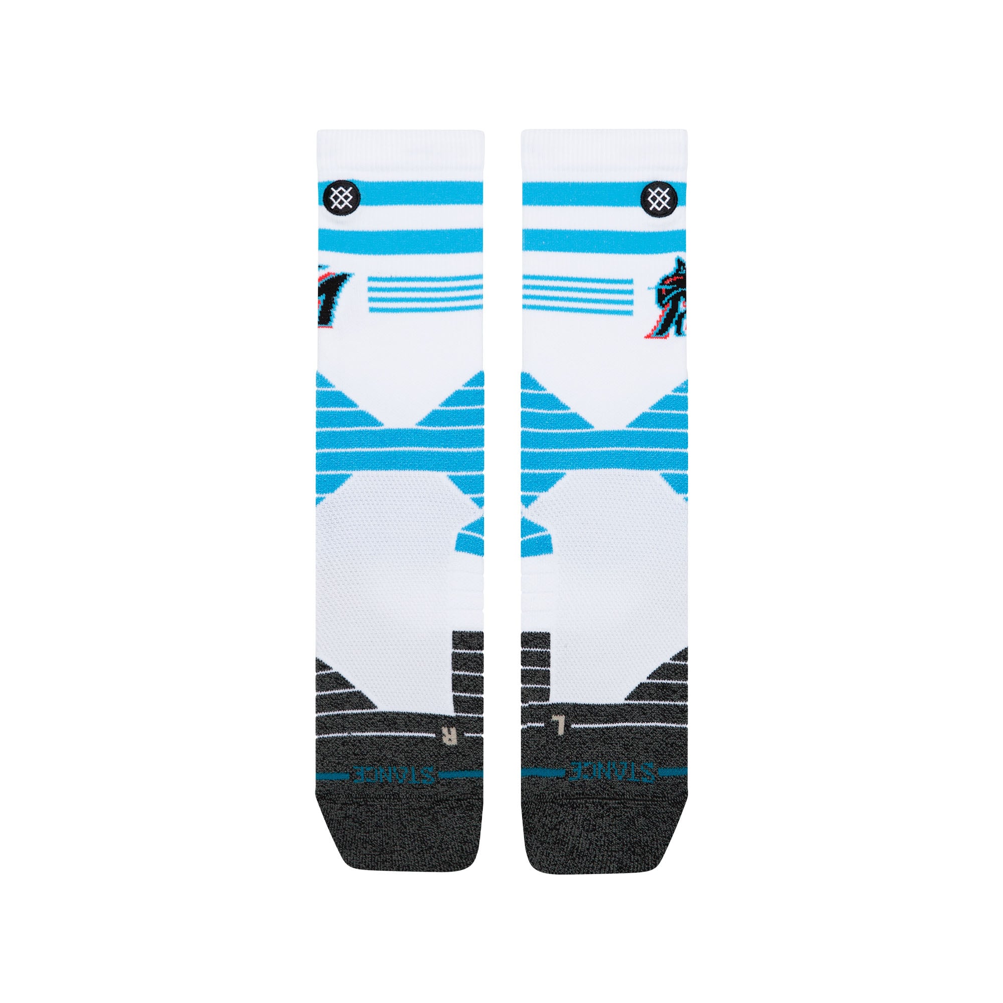 Chaussettes unisexes Stance blanches Miami Marlins Diamond Pro Crew