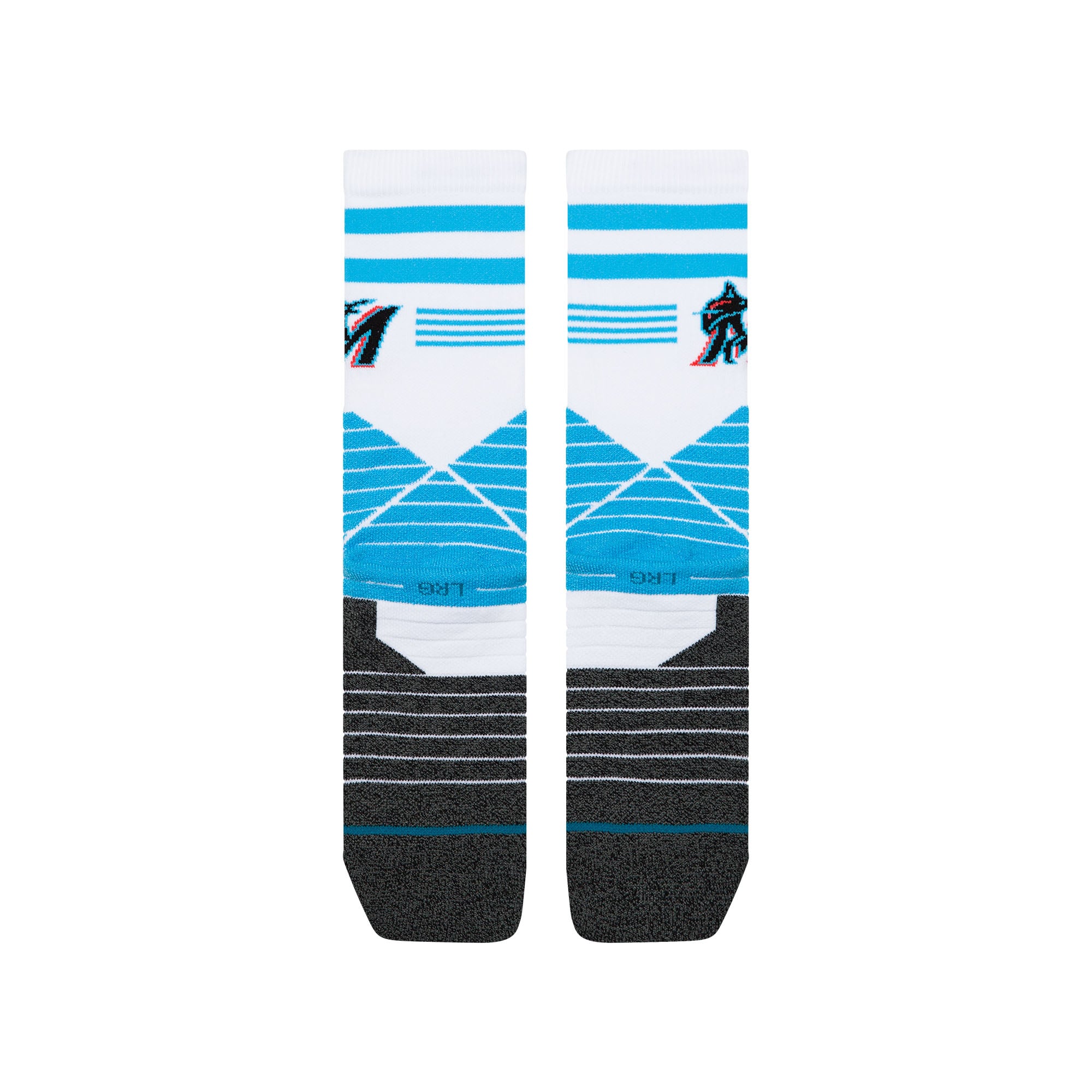 Chaussettes unisexes Stance blanches Miami Marlins Diamond Pro Crew