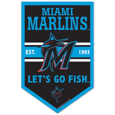 Miami Marlins WinCraft 11" x 17" Chevron Wood Sign