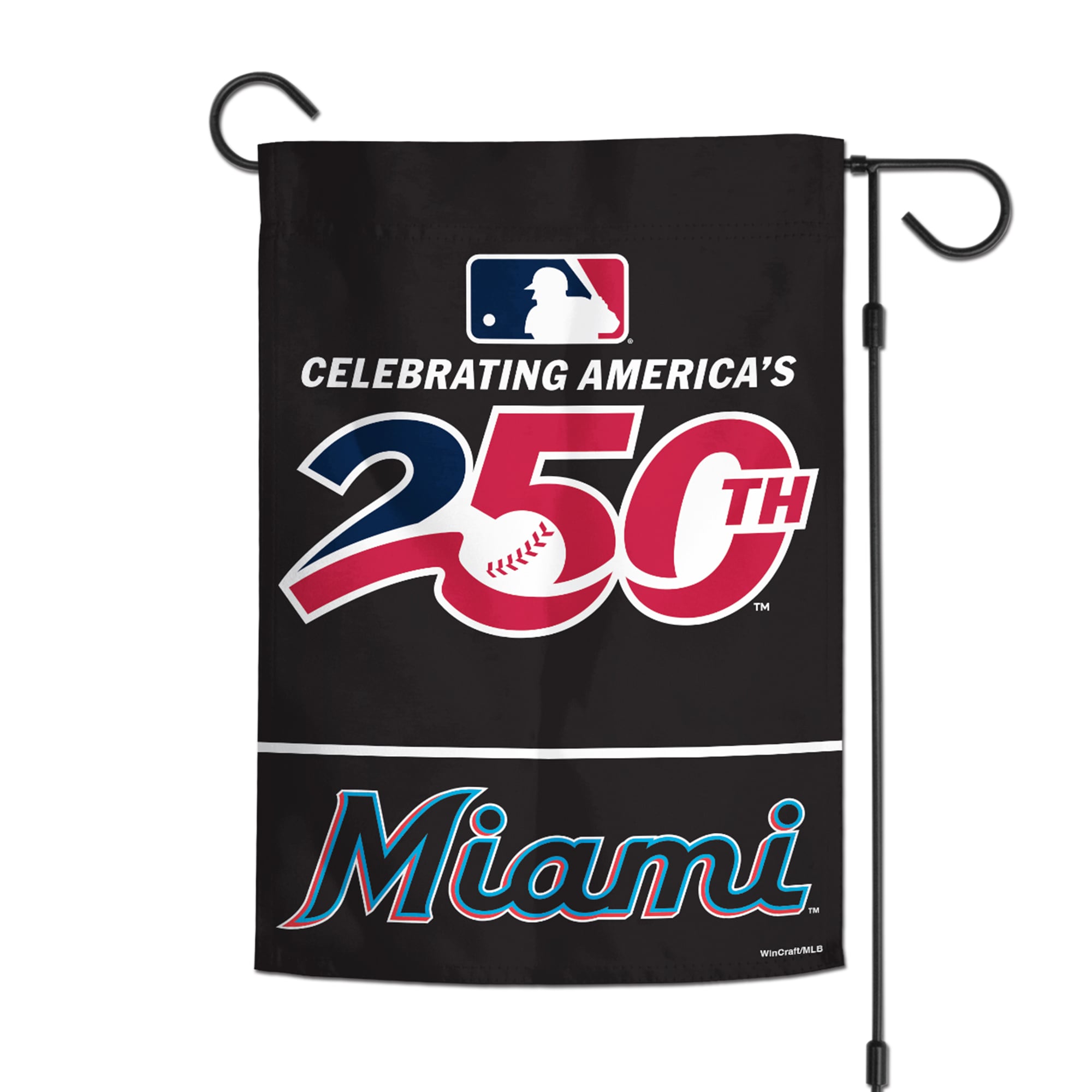 WinCraft Miami Marlins 12" x 18" Double-Sided America 250 Garden Flag
