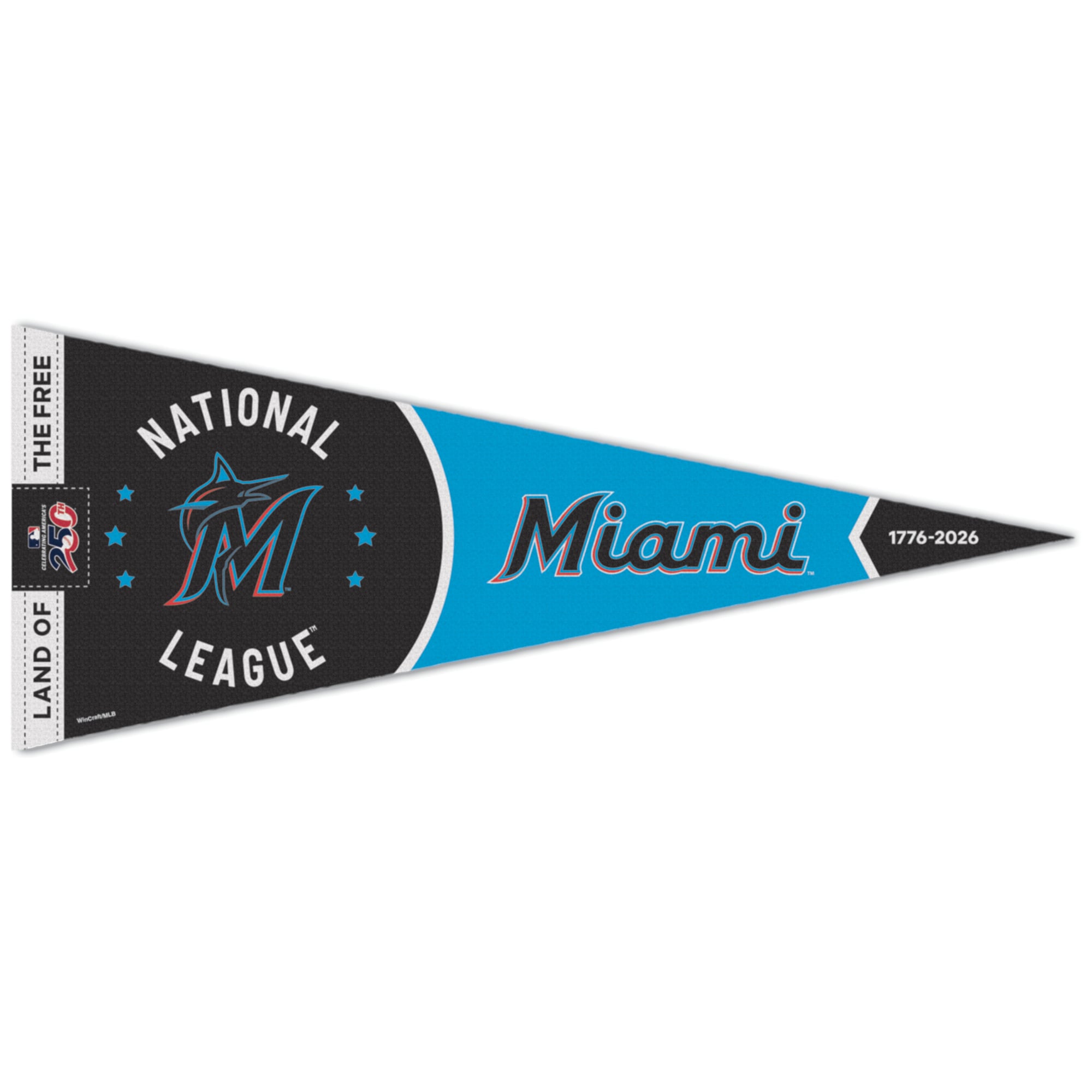 Fanion WinCraft Miami Marlins 12" x 30" America 250 Premium