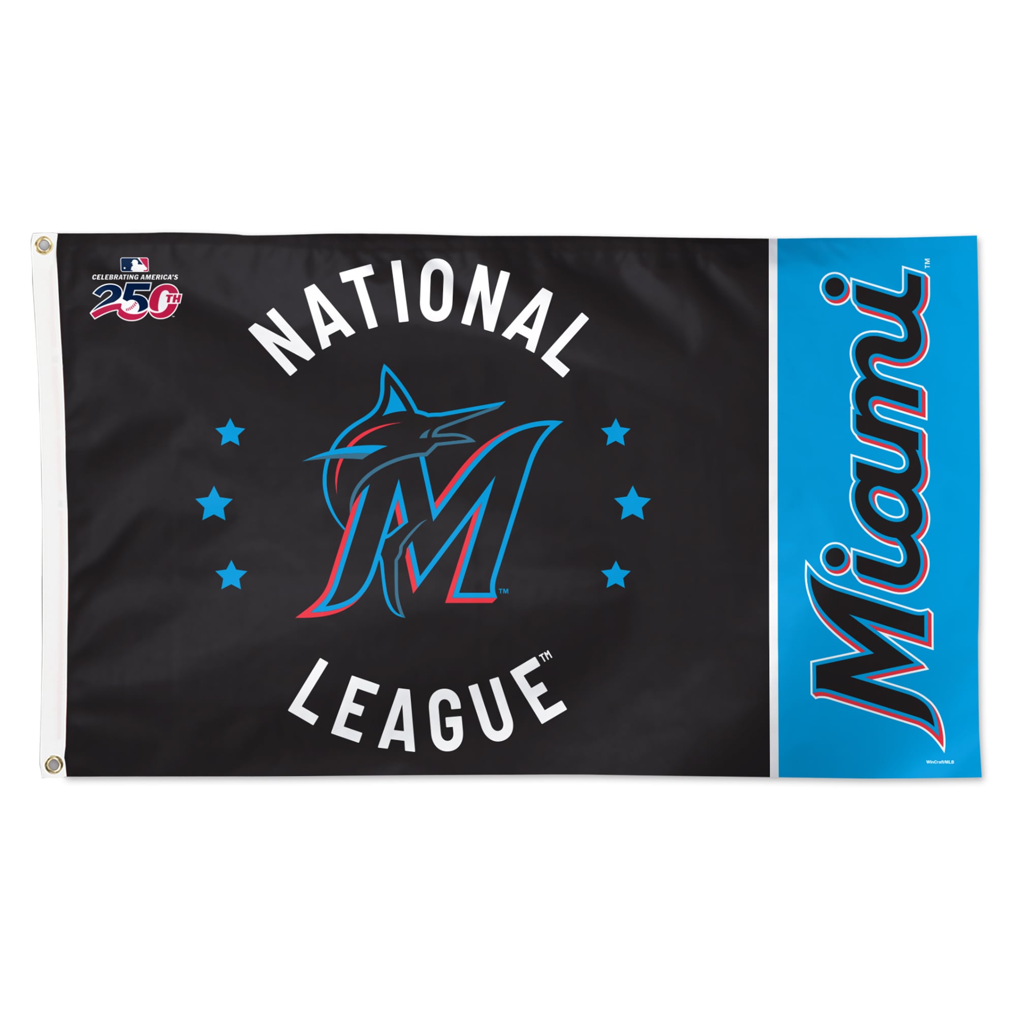 WinCraft Miami Marlins 3' x 5' One-Sided America 250 Deluxe Flag