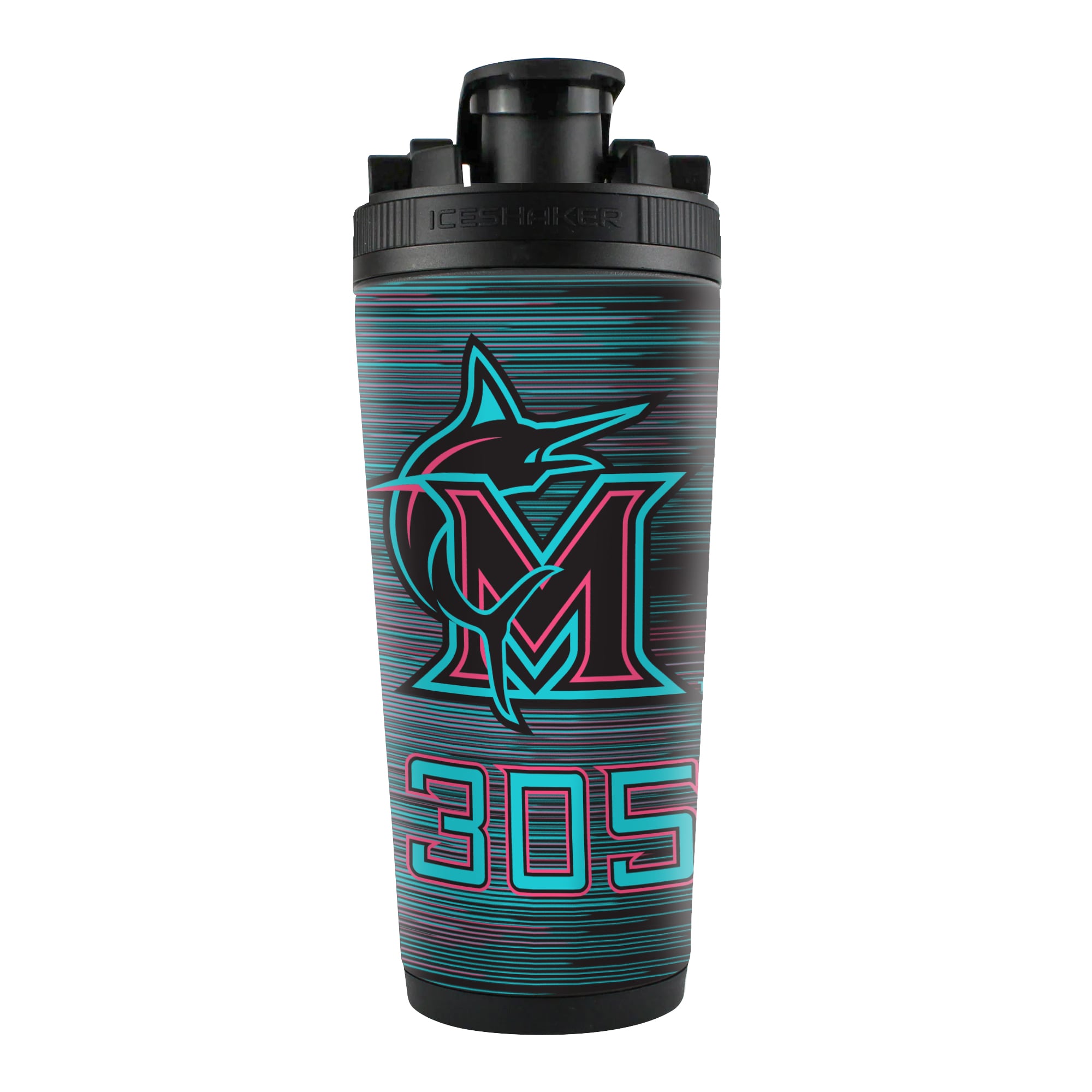 WinCraft Miami Marlins City Connect 26oz. 4D Ice Shaker Bottle