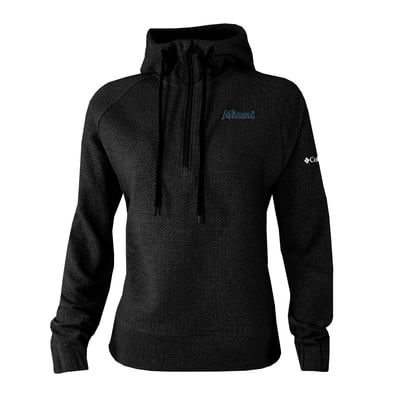 Miami Marlins Columbia Women's  Swingcraft Tri-Blend Half-Zip Hoodie - Black