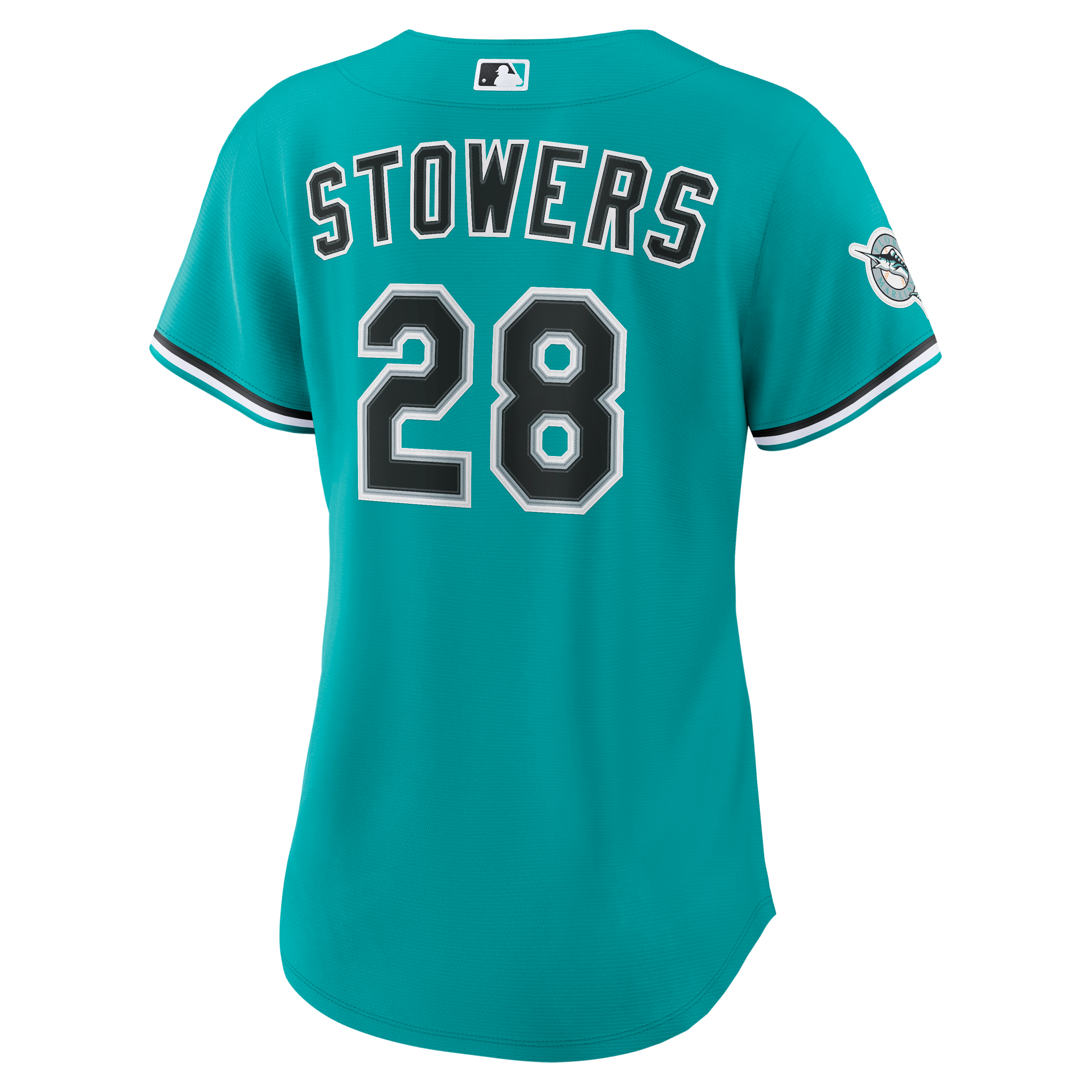Maillot réplique alternatif Nike Kyle Stowers turquoise des Miami Marlins pour femmes