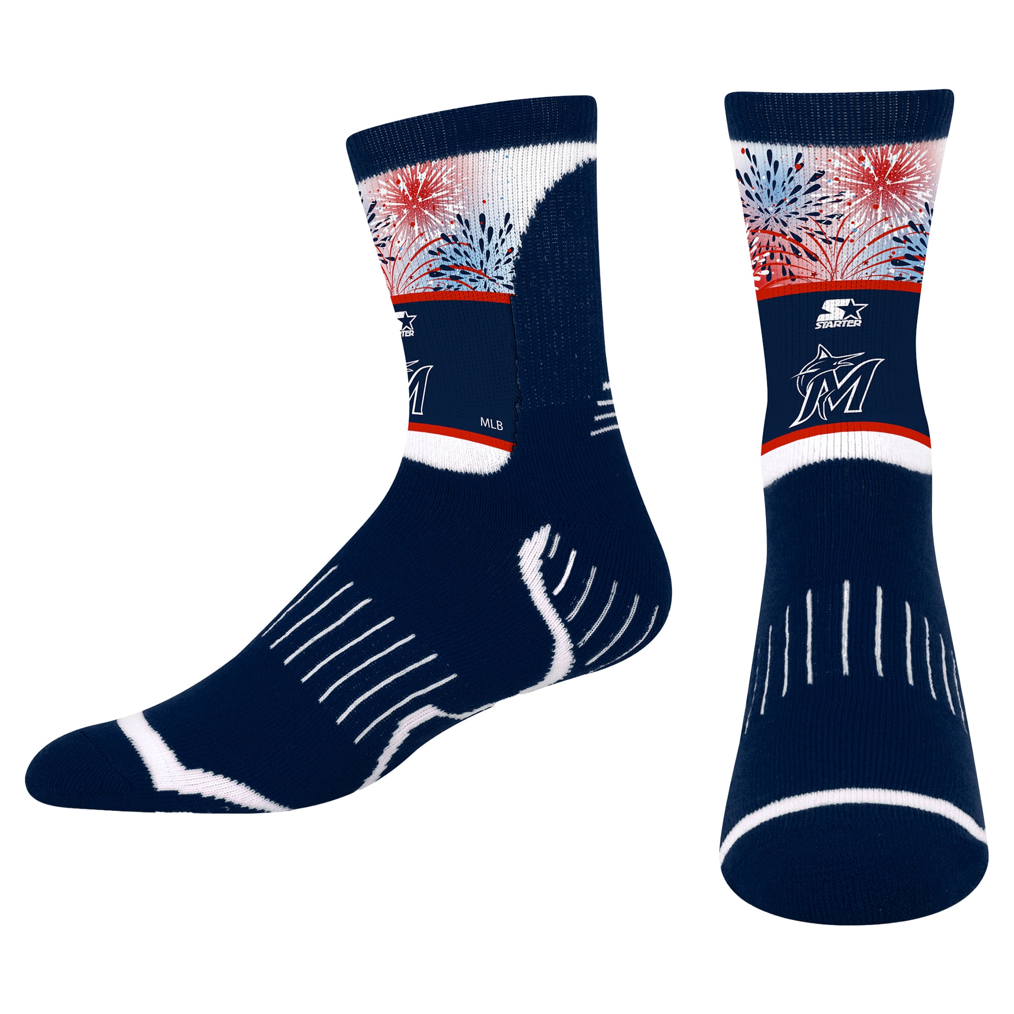 Chaussettes montantes Youth Starter Navy Miami Marlins Americana Firework