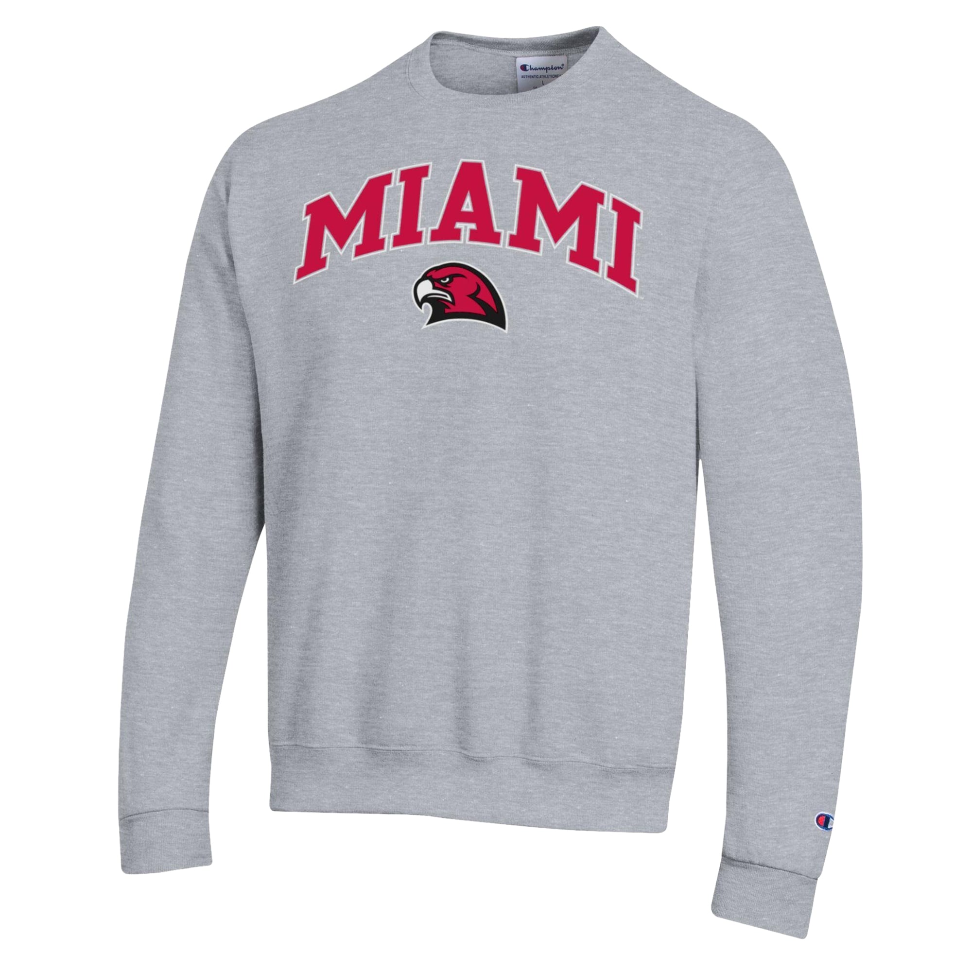 Men's Champion Heather Gray Miami University RedHawks Arch Powerblend Sweatshirt