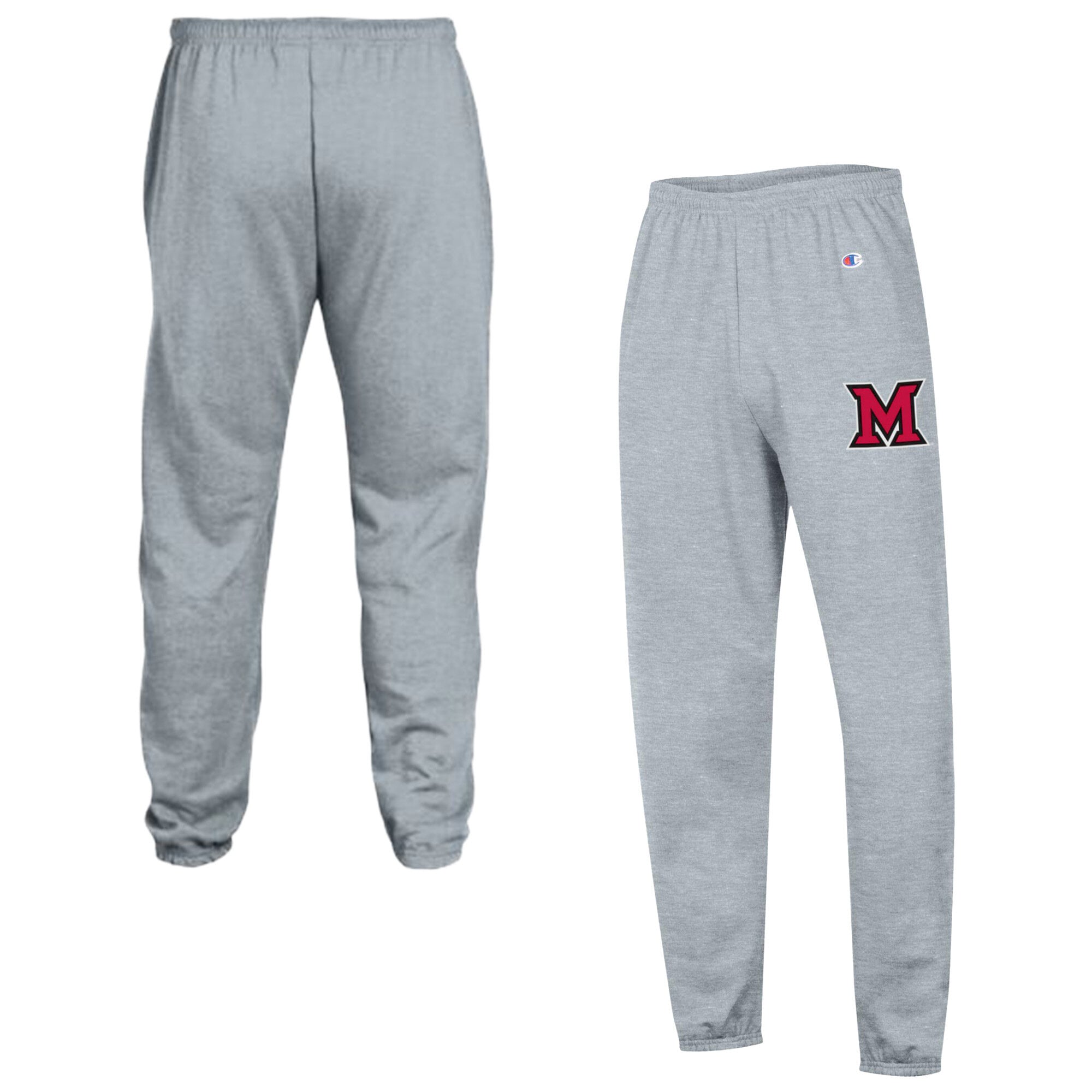 Men's Champion Heather Gray Miami University RedHawks Powerblend Fleece Team Sweatpants