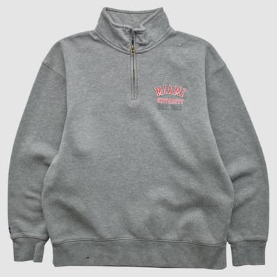 Miami University RedHawks Jansport 2000s 1/2 Zip Sweatshirt - Gray - L by Fanatics Real Vintage