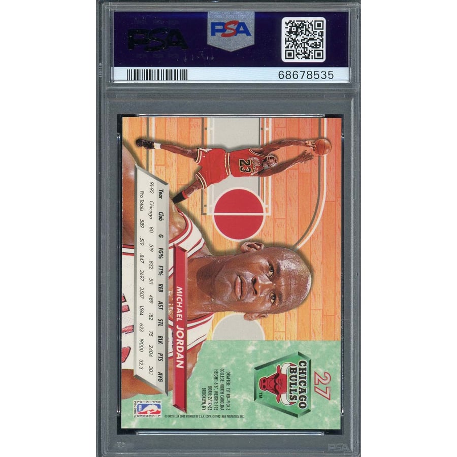 Michael Jordan 1992 Fleer Ultra Basketball Card #27 Graded PSA 10