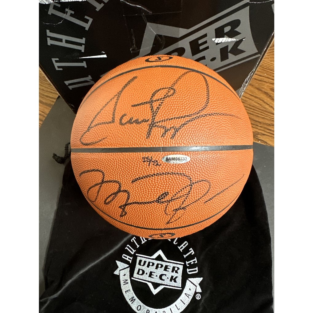 Michael Jordan Scottie Pippen Signed Spalding Pro Basketball Uda 