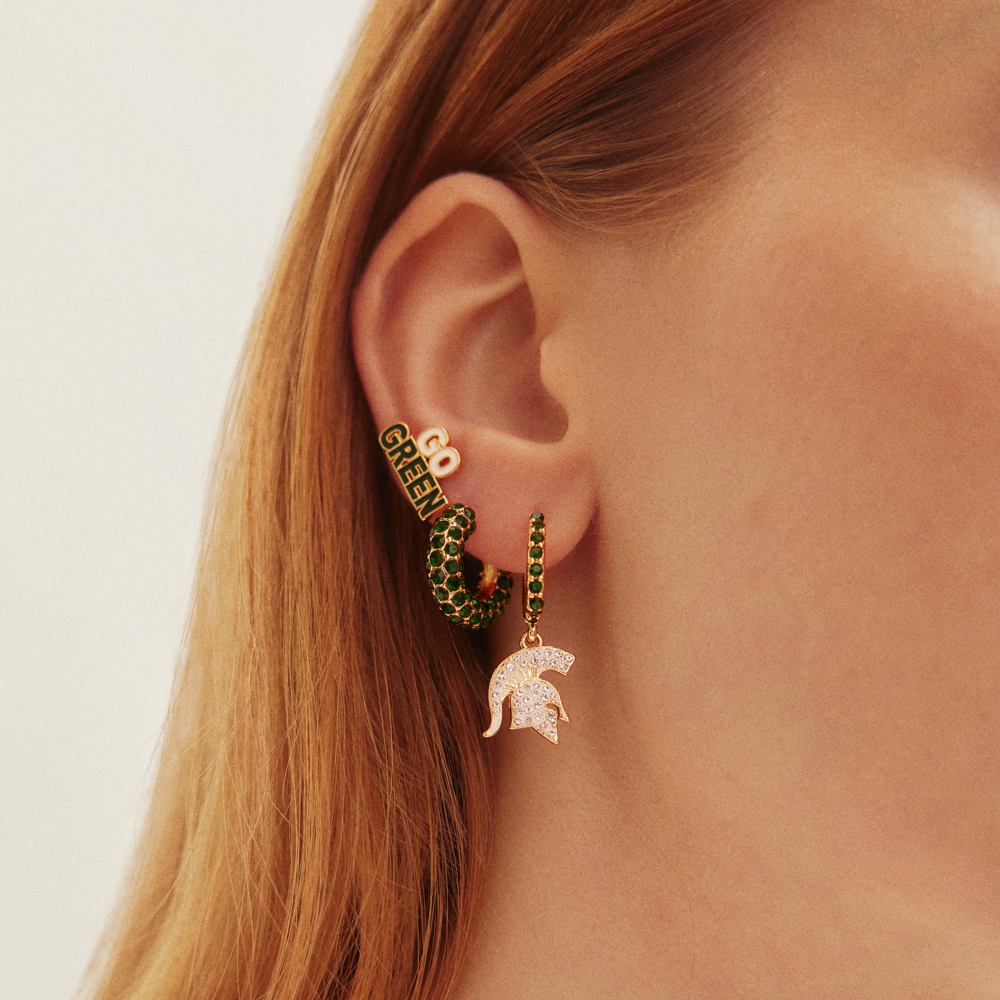 Ensemble de boucles d'oreilles 3 pièces BaubleBar Michigan State Spartans