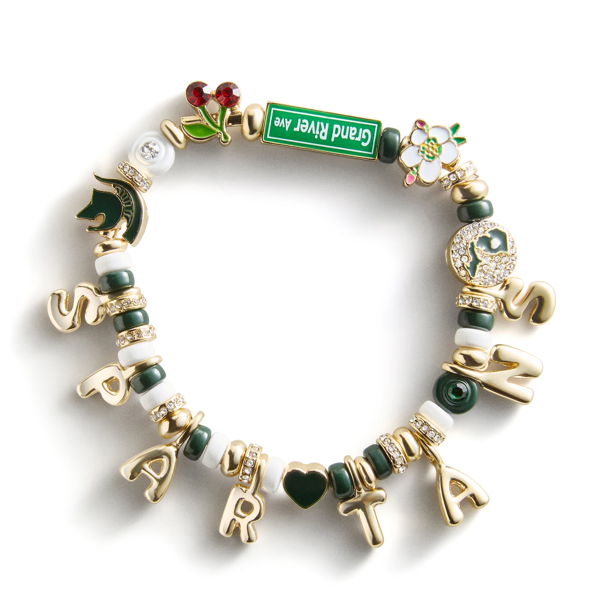 Bracelet BaubleBar à slogan et motif des Spartans de l'Université d'État du Michigan