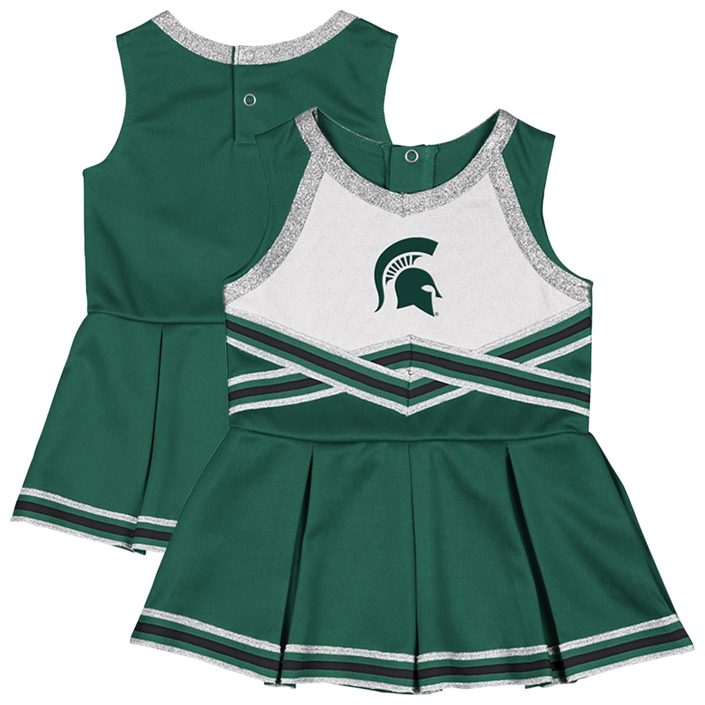 green cheerleader dress Girls Infant Colosseum Michigan State Spartans Lollipop Park Cheer long-formal-gowns
