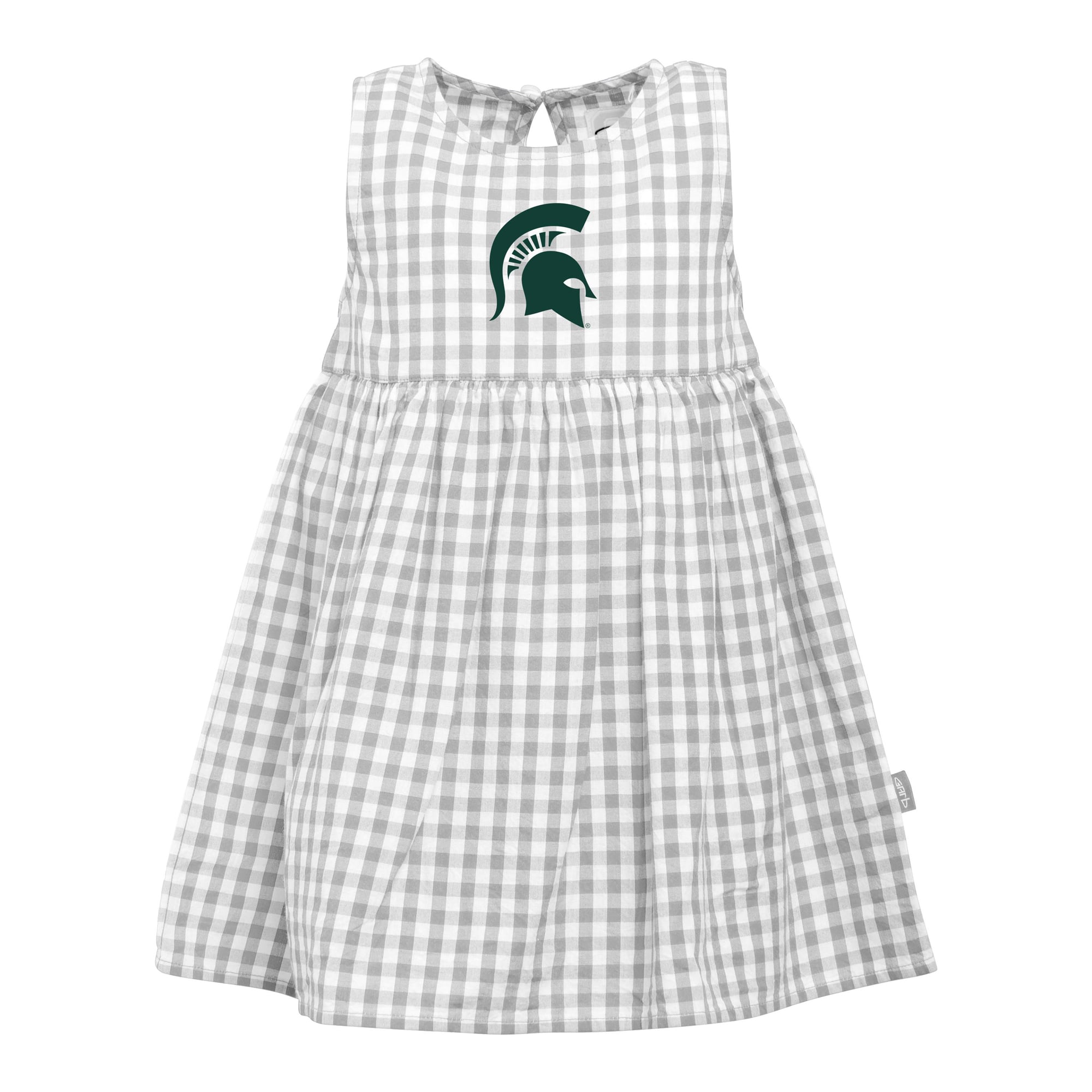 Girls Infant Garb  Gray Michigan State Spartans Loren Gingham Dress