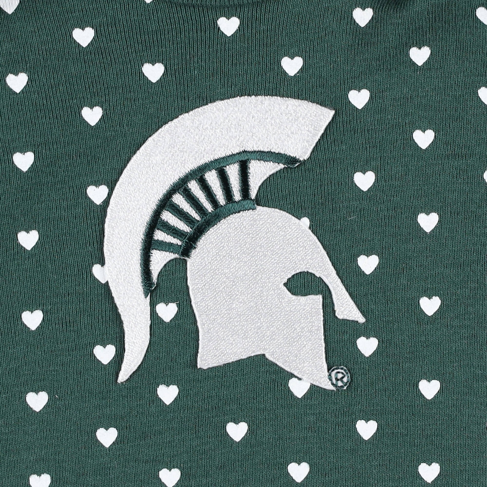 Ensemble body et bandeau pour nouveau-né bébé fille Two Feet Ahead vert Michigan State Spartans Hearts