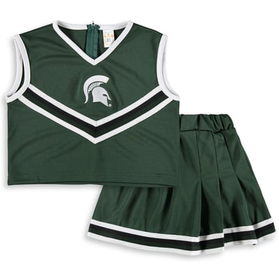  Michigan State Spartans Little King Girls Youth Two-Piece Cheer Set - Green